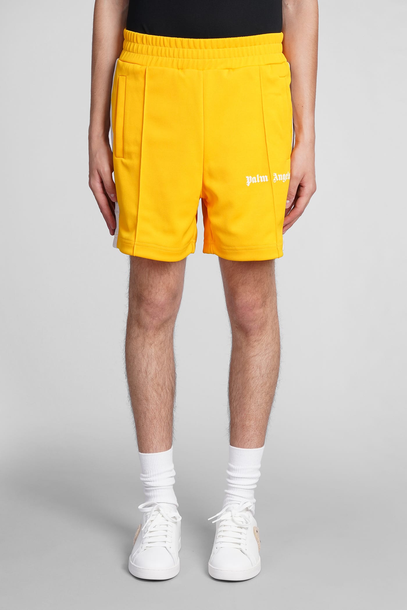 Palm Angels Shorts In Yellow Polyester