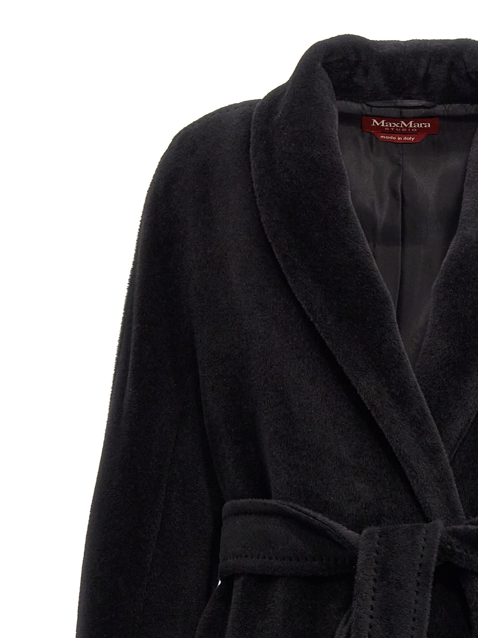 Max Mara Maxmara Studio Usa Coat In Black