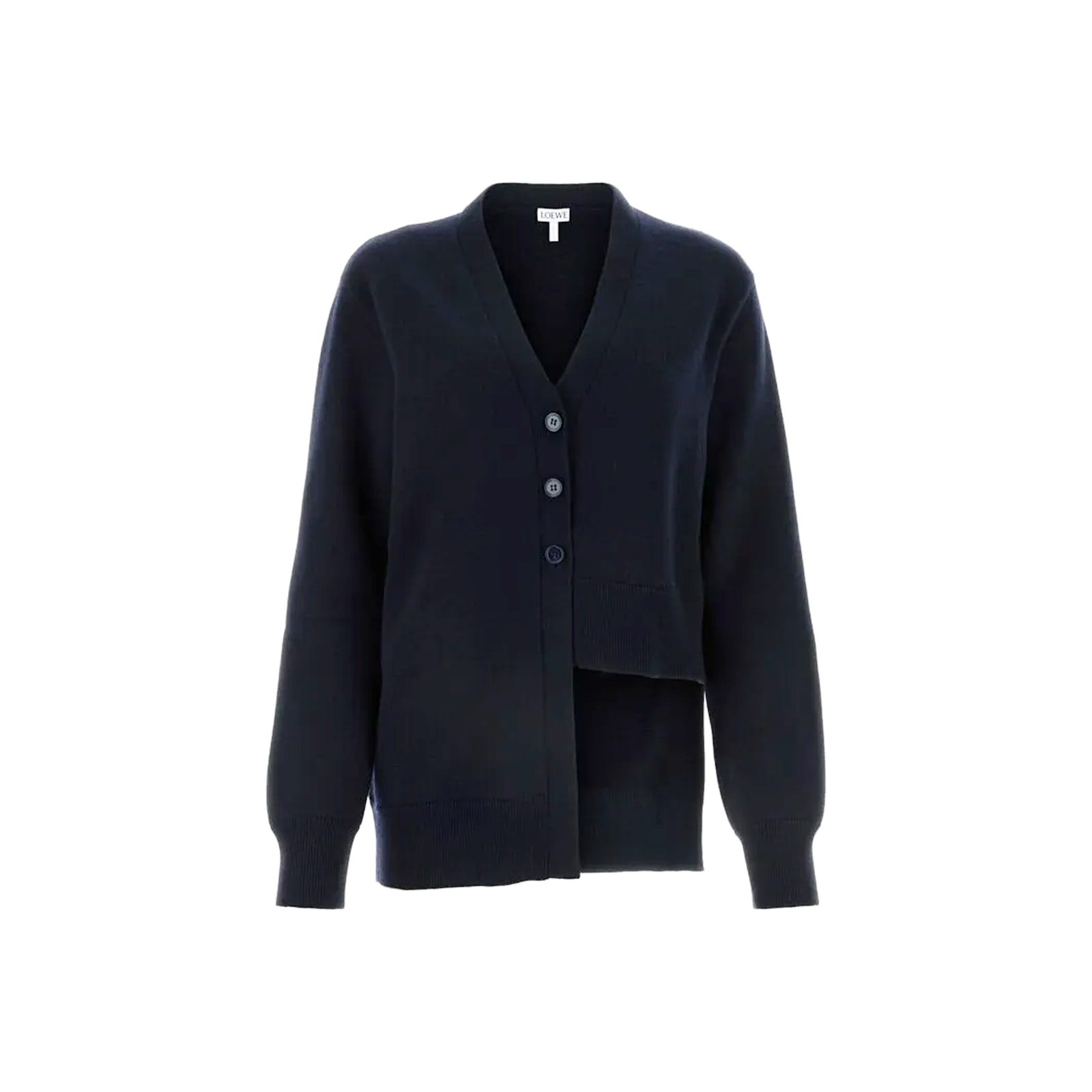 Shop Loewe Asymmetric Cashmere Cardigan In Blue