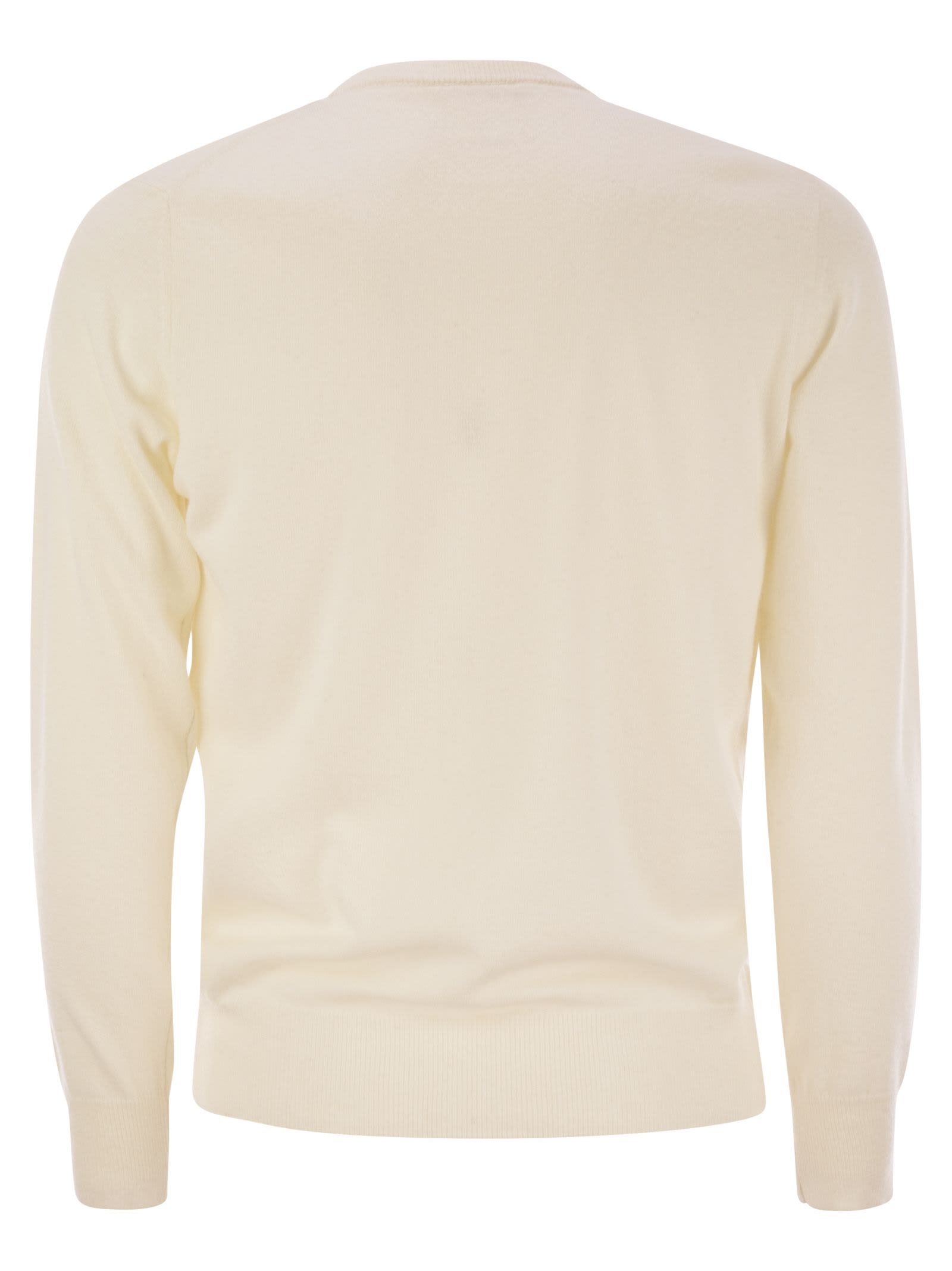 Shop Mc2 Saint Barth Amo Cortina Da Un Pezzo Sweater In Wool And Cashmere Blend In White