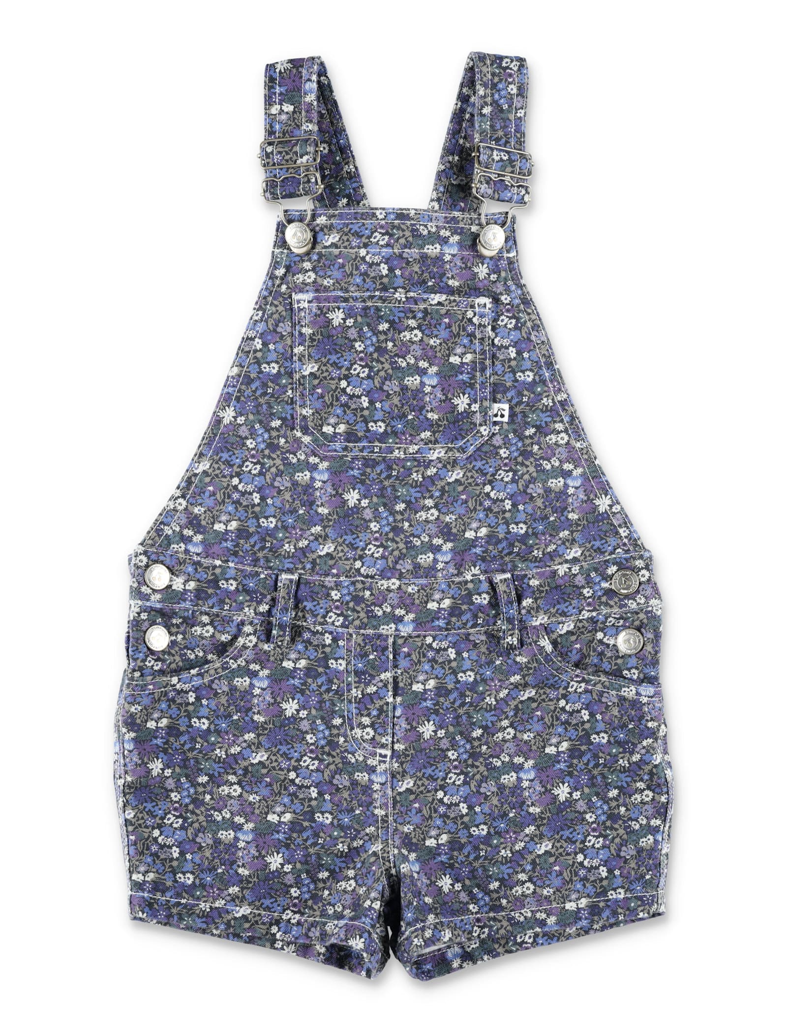 Bonpoint Salopette Denim Flower In Navy