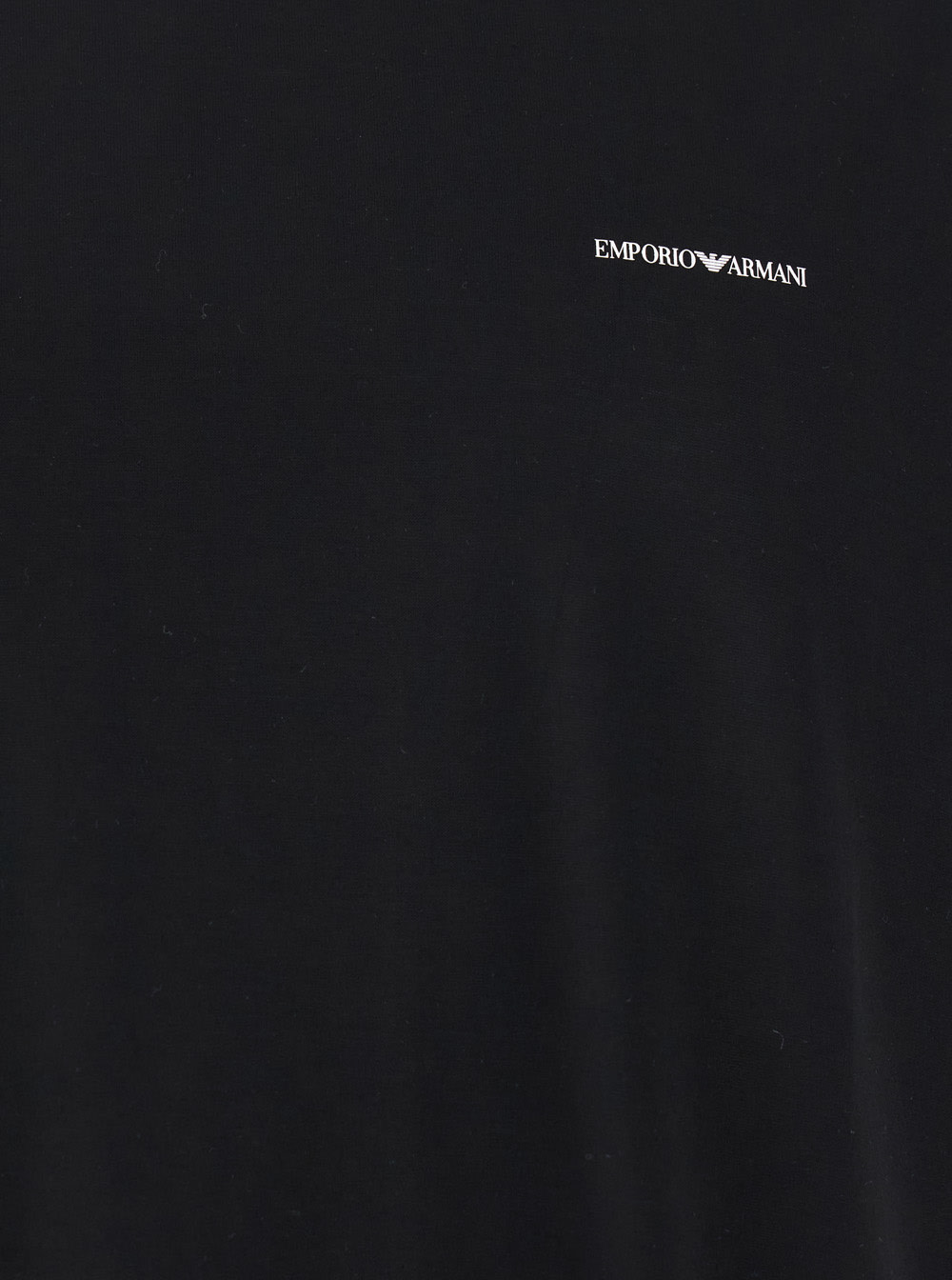 Emporio Armani Black T-shirt With Logo Lettering On The Front In Cotton And Lyocell Blend Man In Black