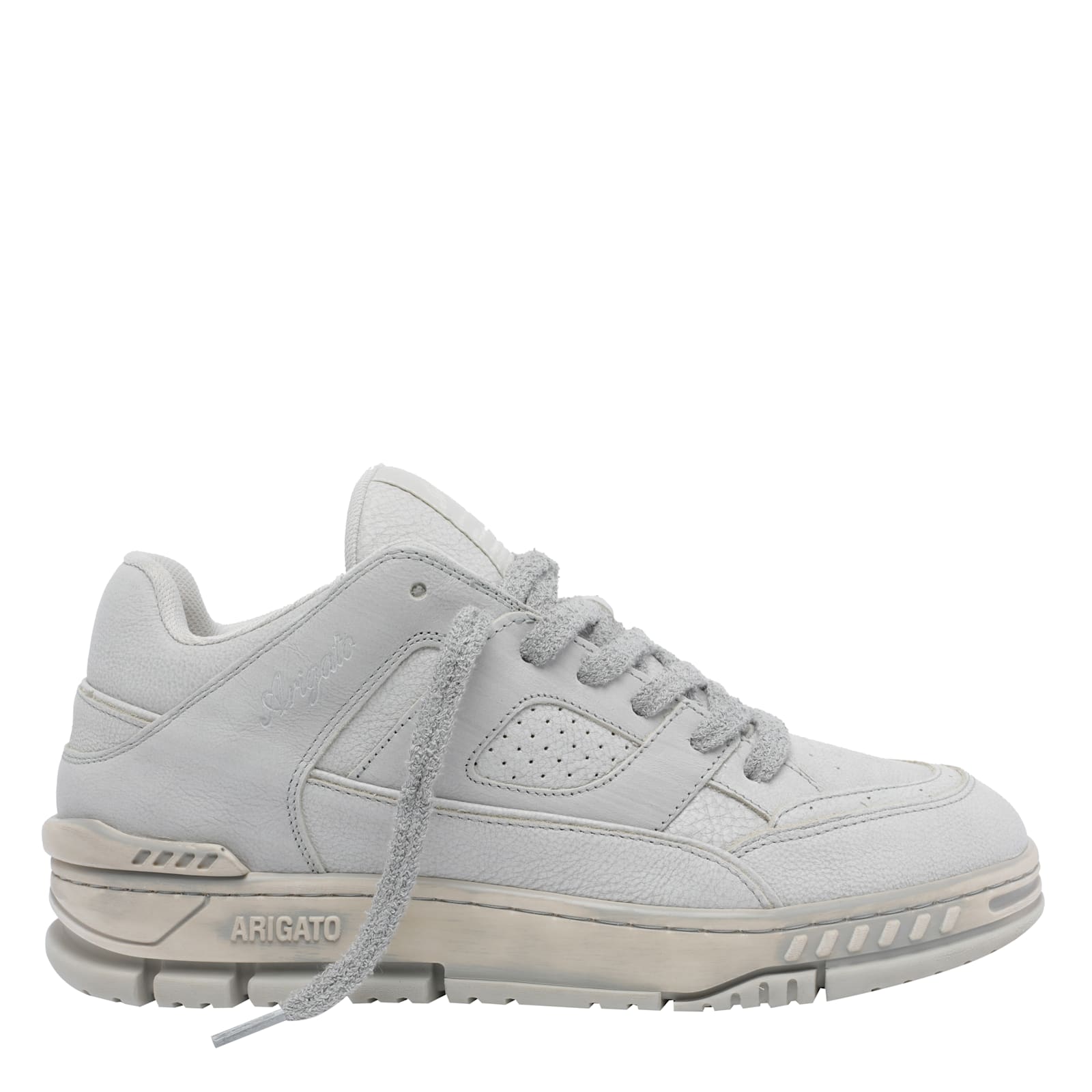 Axel Arigato Area Lo Perforated Leather Sneakers In Gray