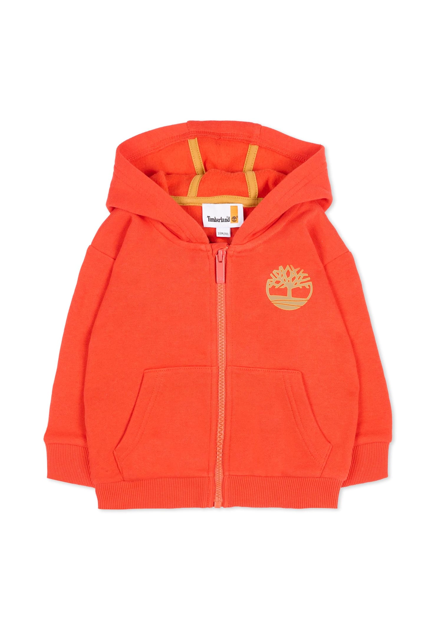 Timberland Red Sweatshirt For Baby Boy With Logo Print In Red