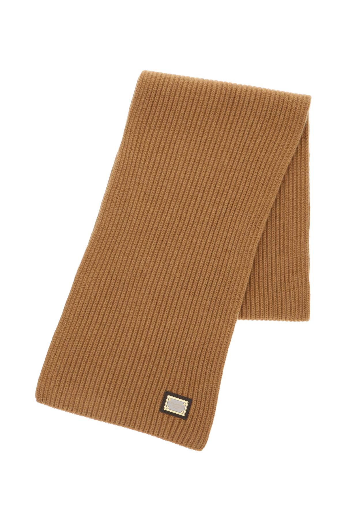 Shop Dolce & Gabbana Ribbed Cashmere Scarf In Noce (brown)