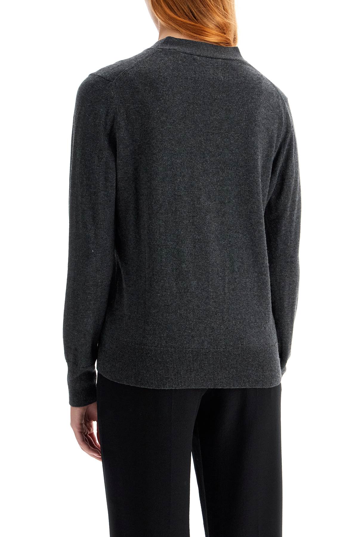 Shop Marant Etoile Karin Cardigan With Logo Intarsia In Anthracite (grey)