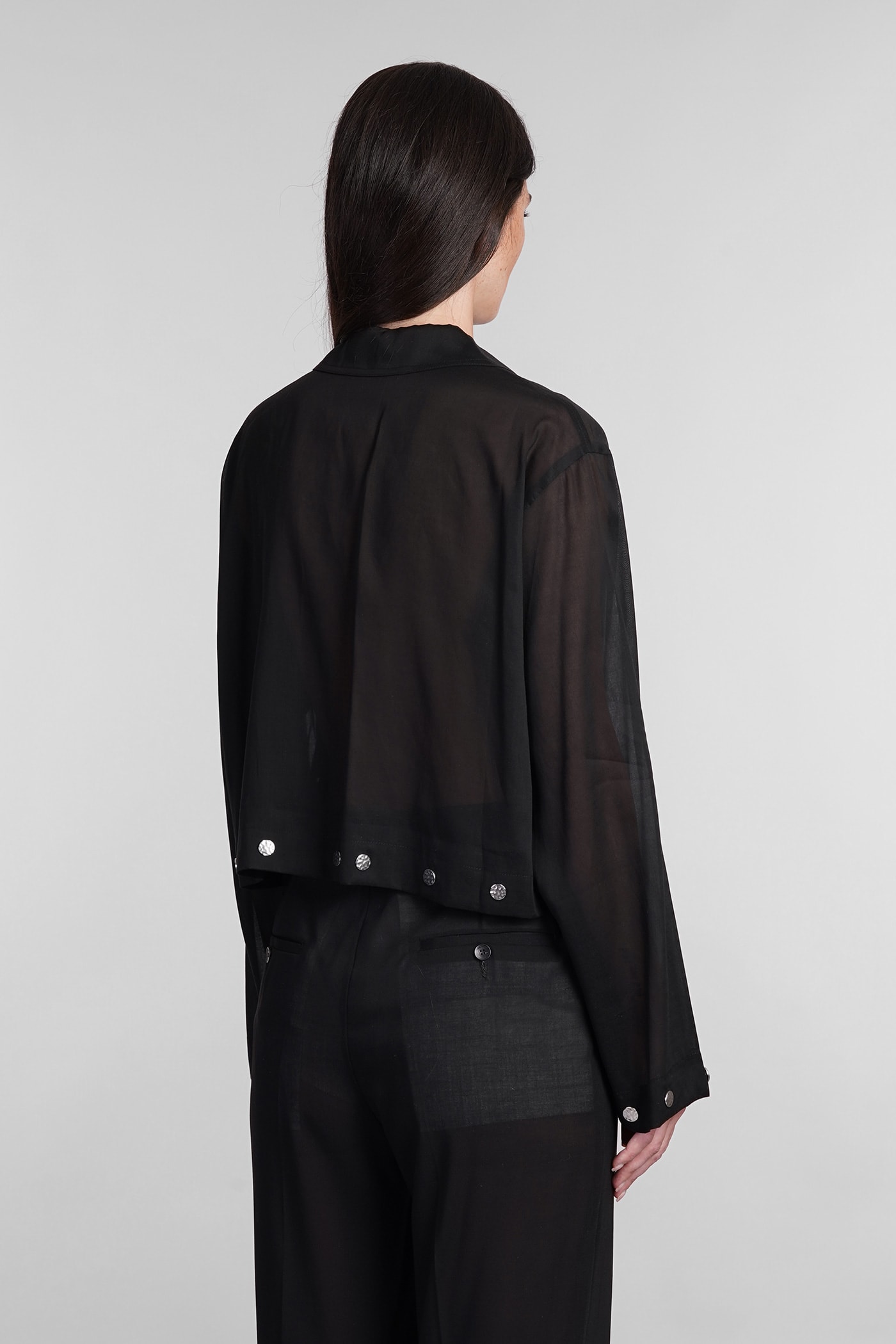 NANUSHKA VALLY SHIRT IN BLACK POLYAMIDE POLYESTER 