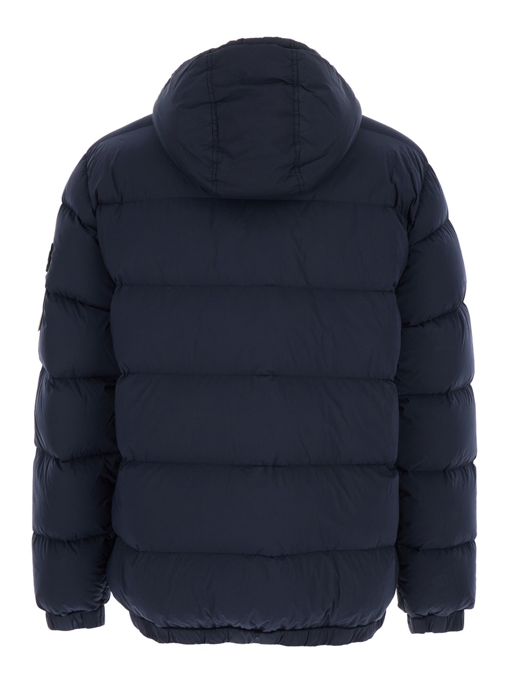 Stone Island Drop-proof Down Jacket With Hood In Blue