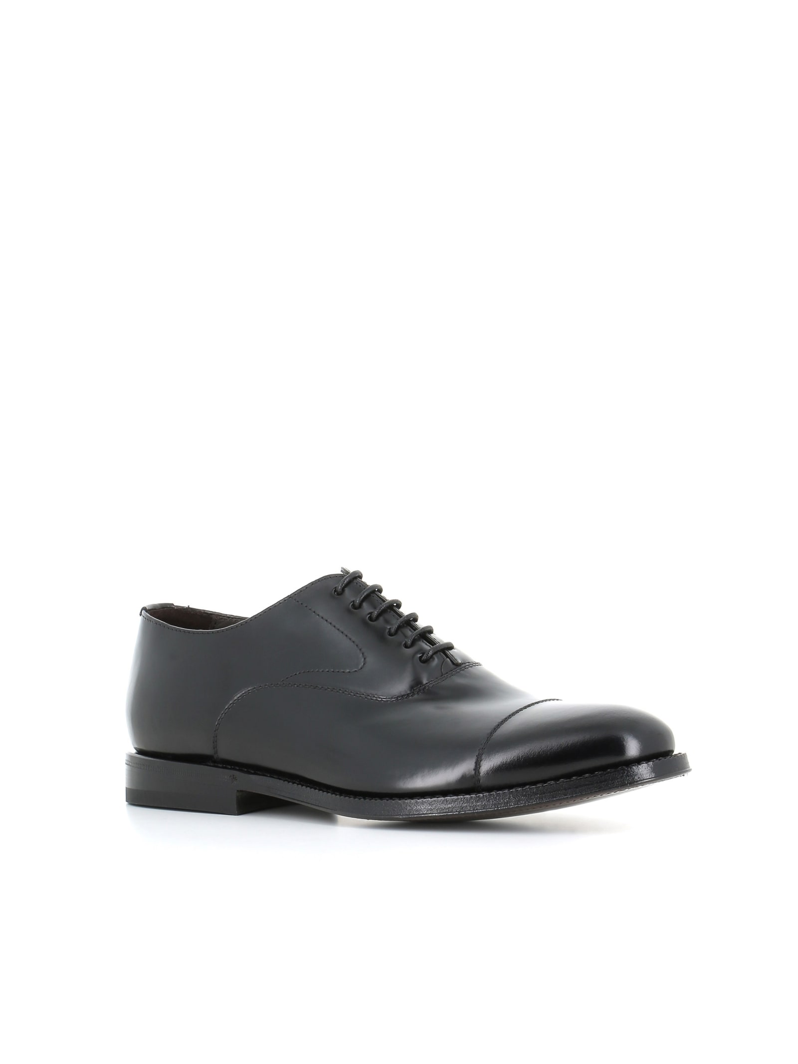 Green George Cap-toe Oxford Shoes In Black