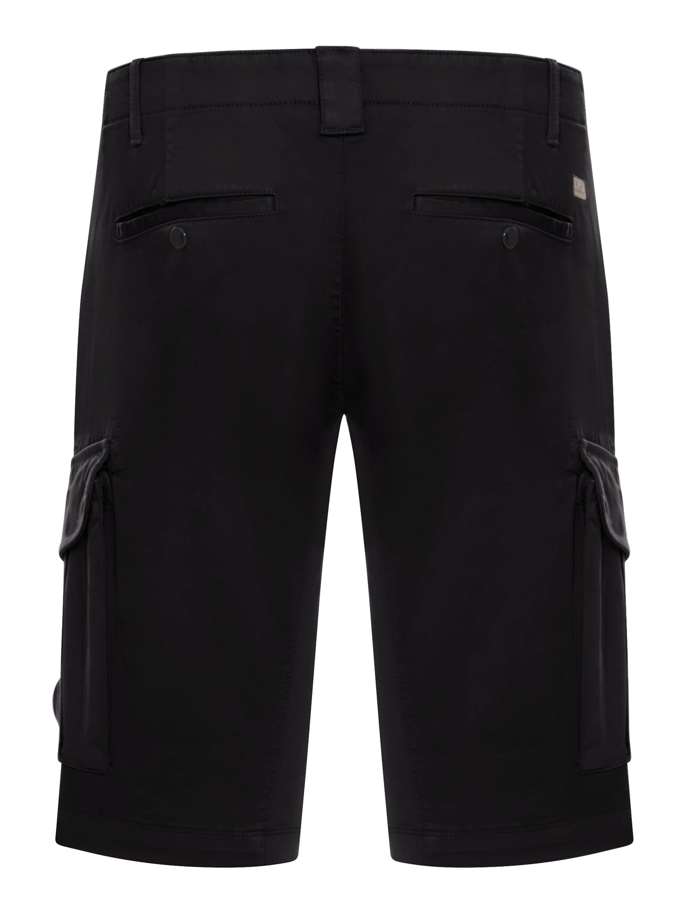 C.p. Company Cp Company Stretch Cotton Satin Cargo Shorts In Black