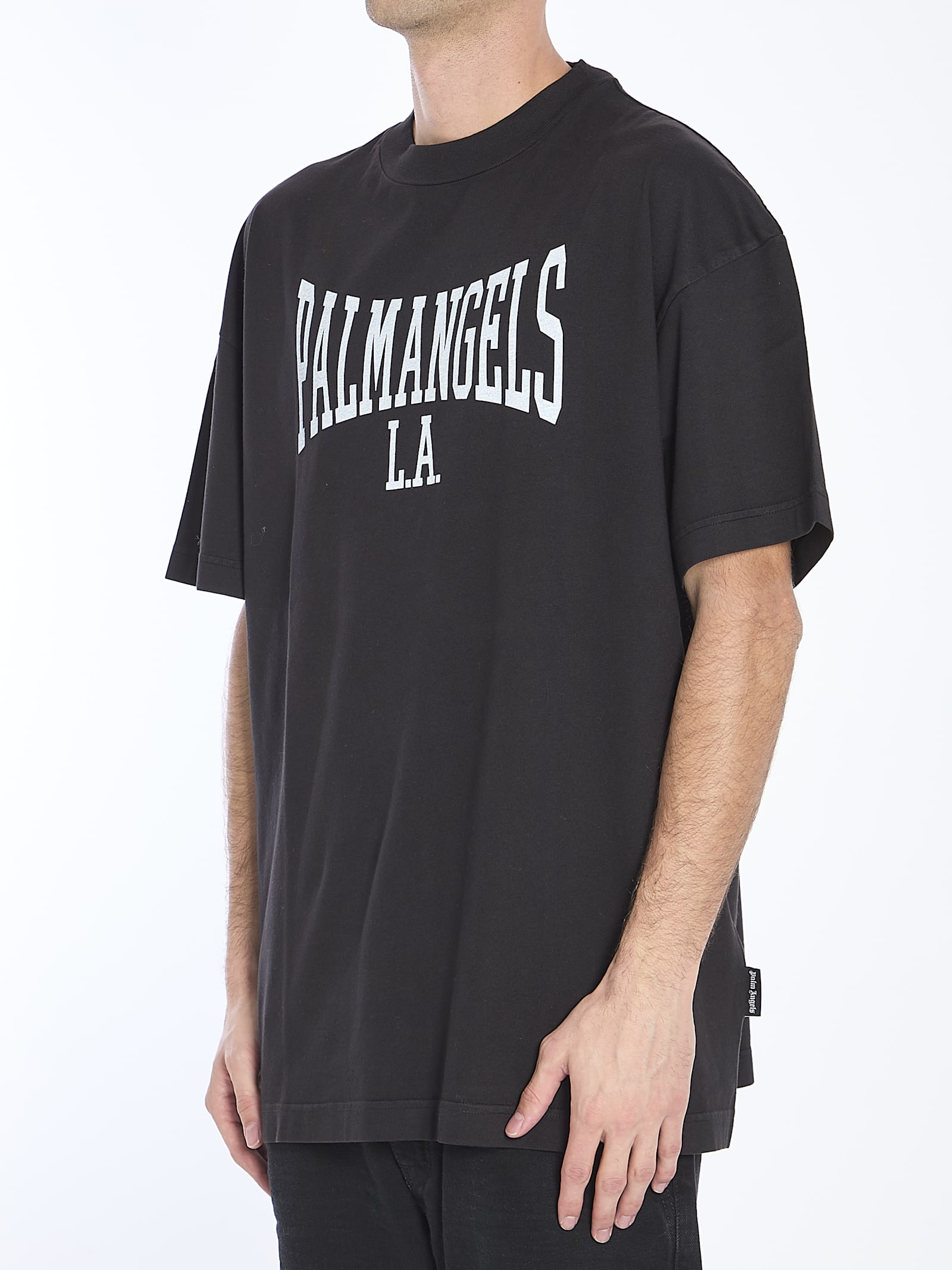 Shop Palm Angels College T-shirt In Black