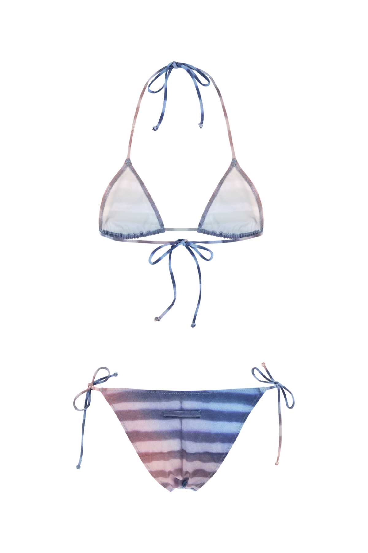 Jean Paul Gaultier Printed Stretch Nylon Bikini In Blue