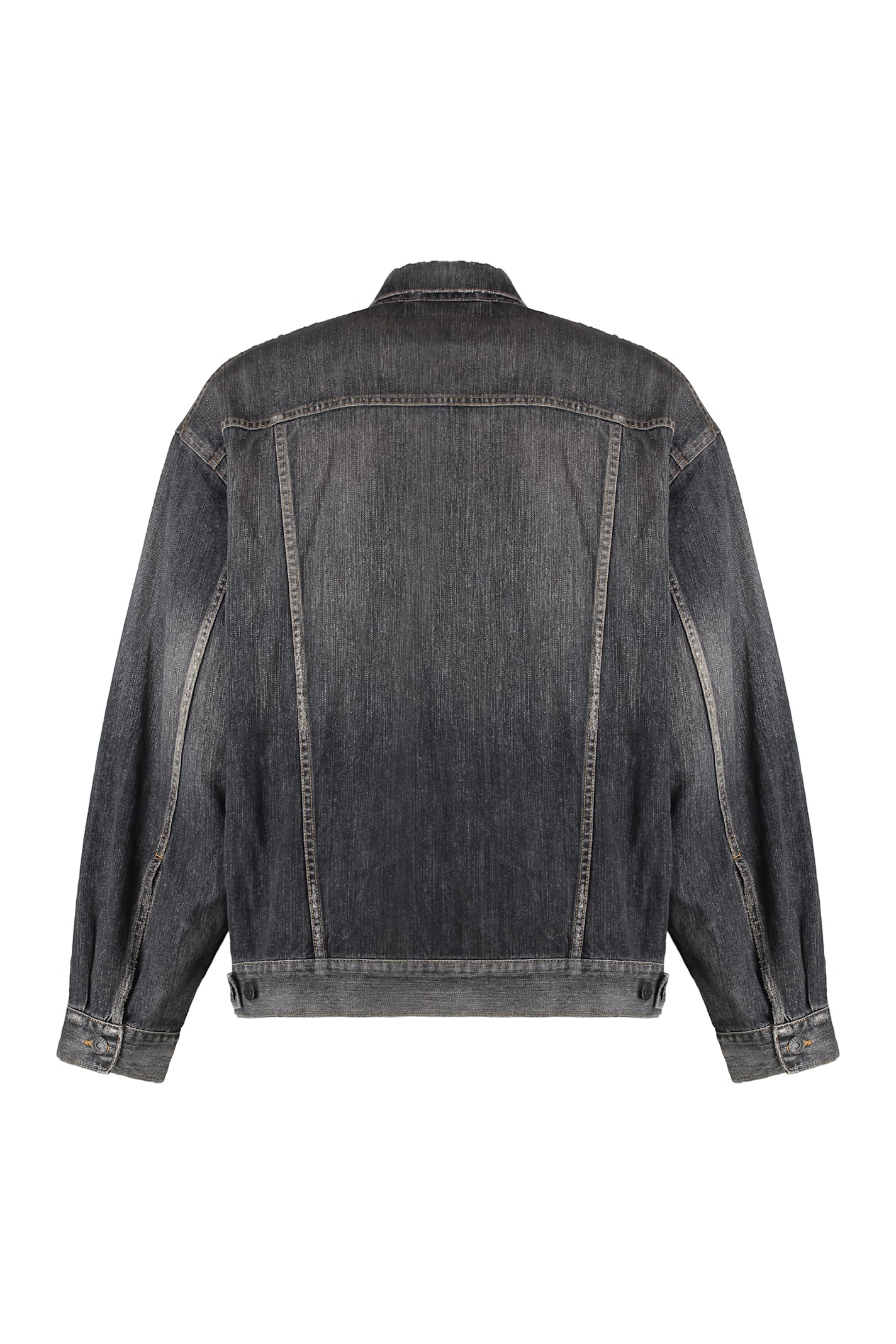 Balenciaga Oversized Denim Jacket Vintage Charms In Gray