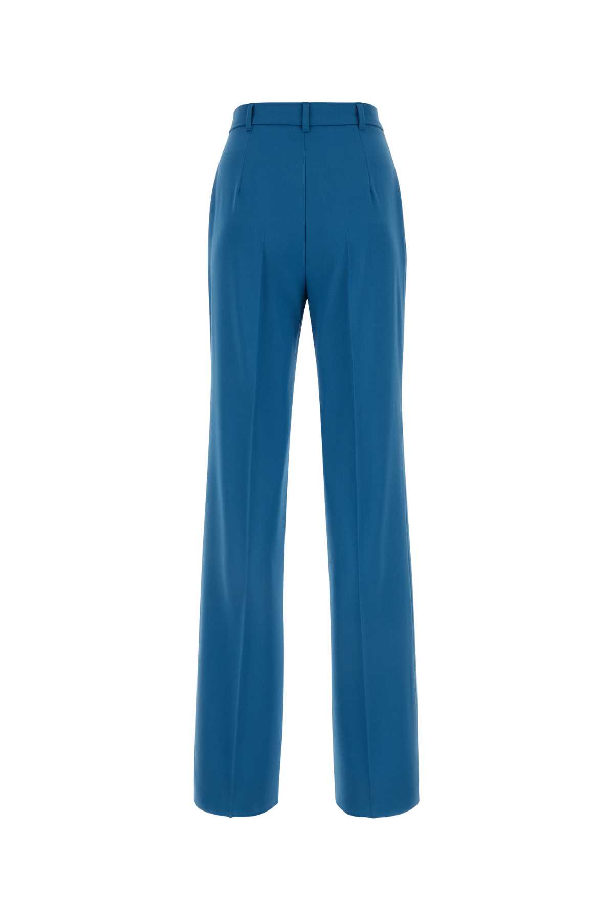 Shop Max Mara Turquoise Wool Agami Pant In Azzurro