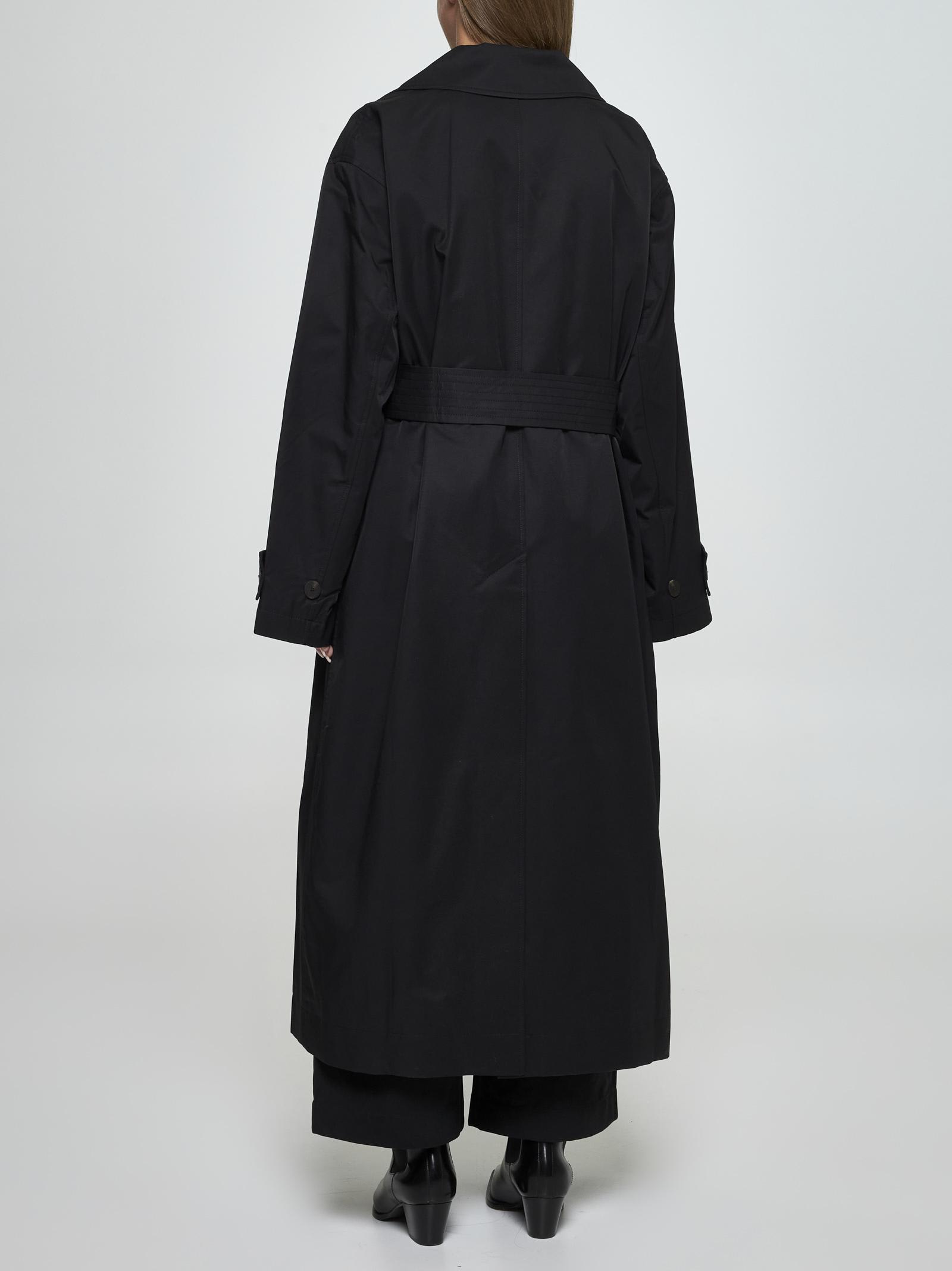 Studio Nicholson Mawer Cotton-blend Double-breasted Trench Coat In Black
