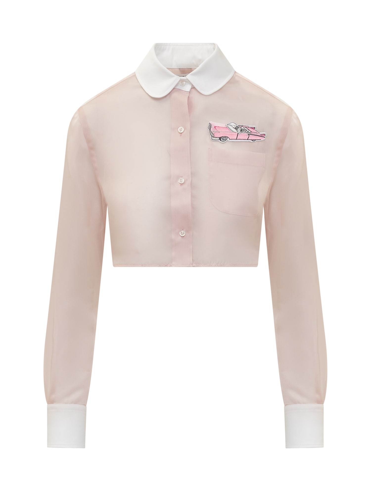 Thom Browne Shirt With Patch In Lt Pink
