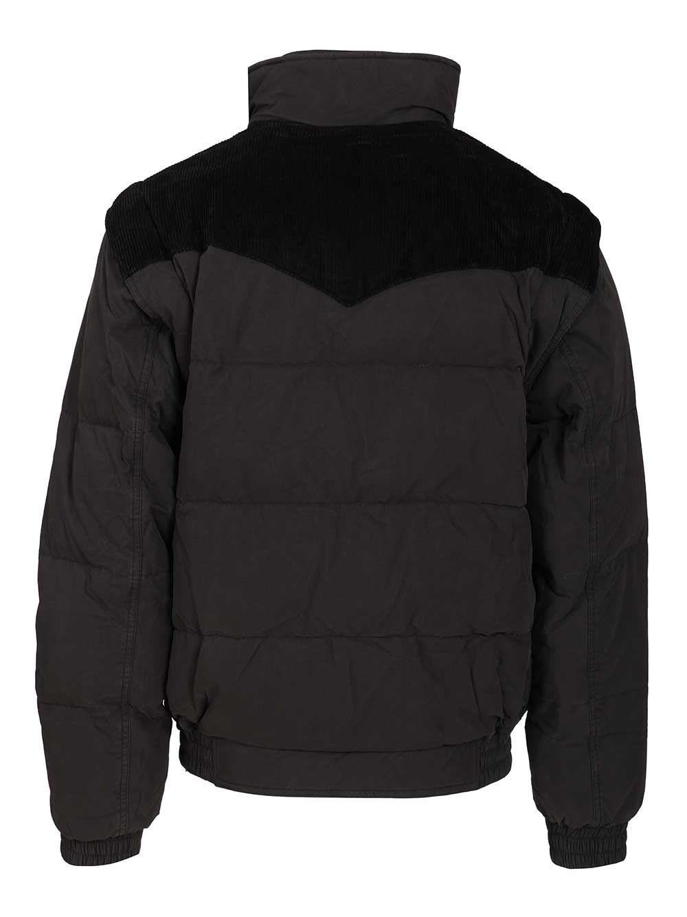 Isabel Marant Marant Dawson Short Puffer Jacket In Cotton And Velvet In Black