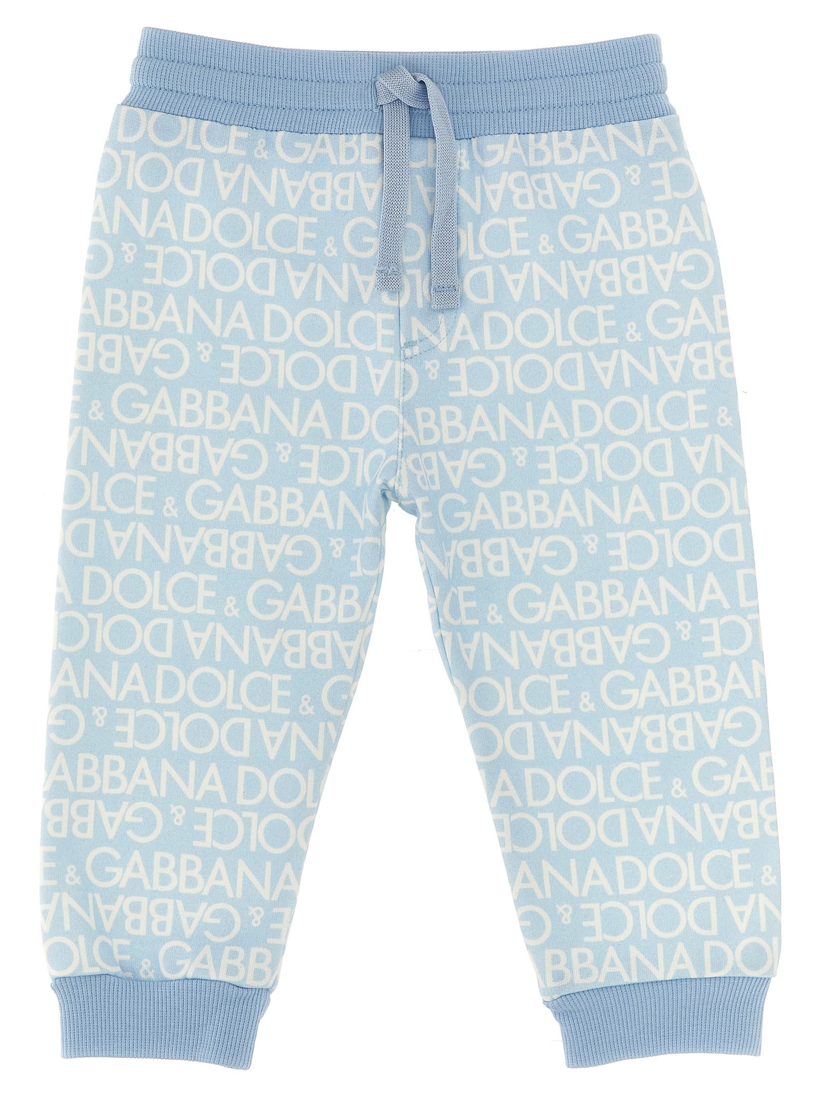 Dolce & Gabbana All Over Logo Joggers In Light Blue