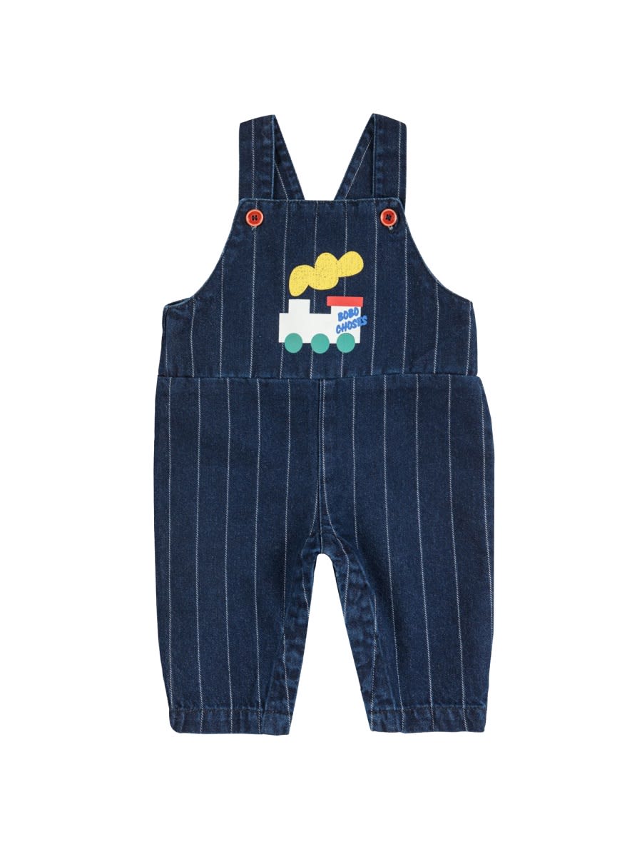 Bobo Choses Kids' Choo Choo Suspender Pants In Blue