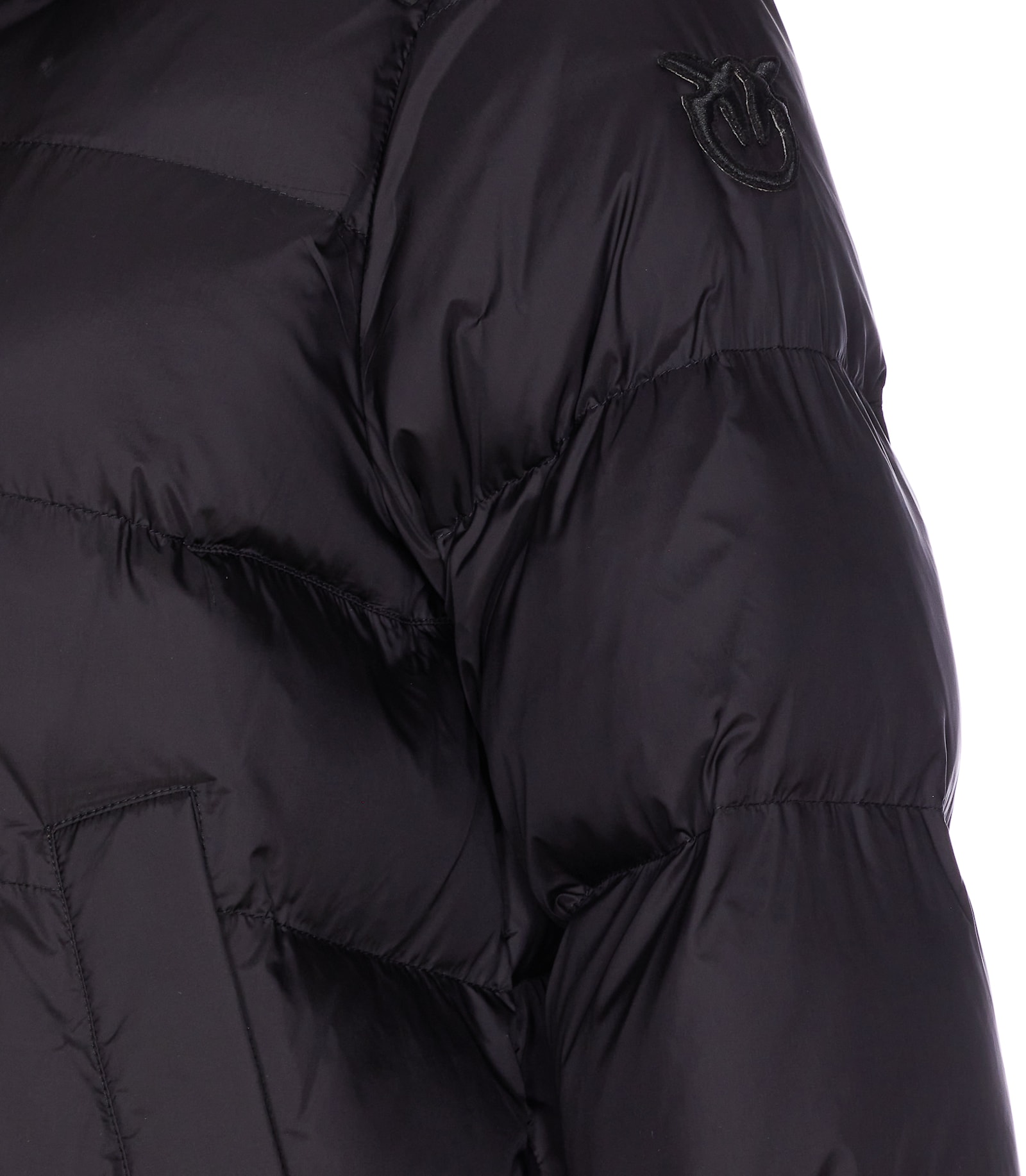 Pinko Padded Removable-hood Coat In Black