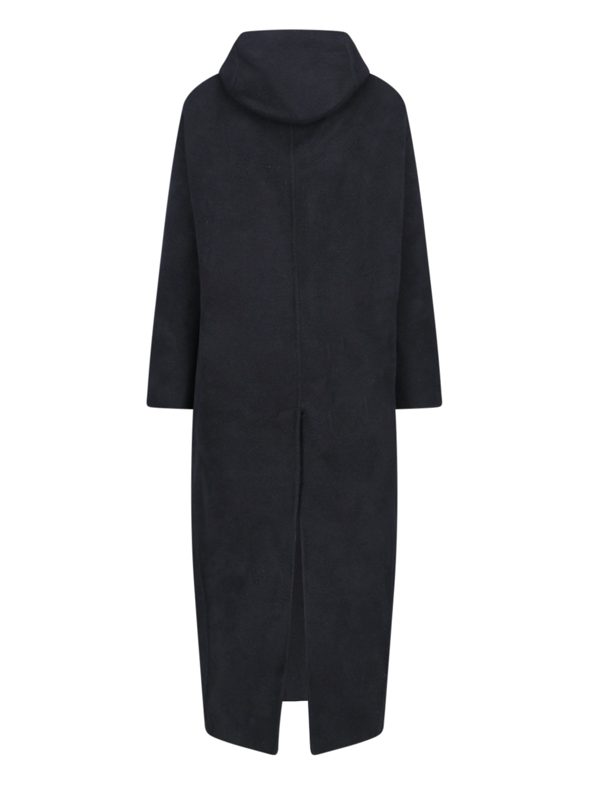 Shop Rick Owens Maxi Hooded Coat In Black