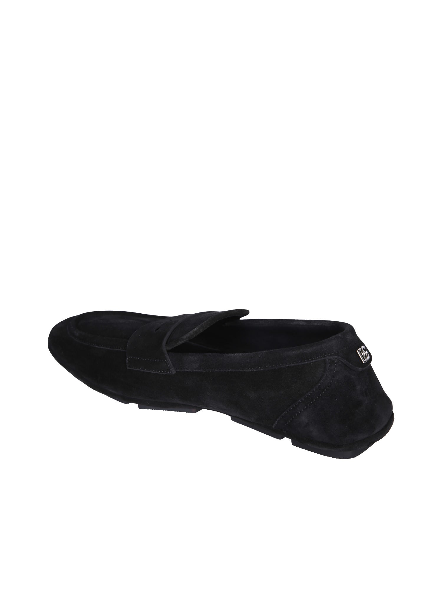 Shop Dolce & Gabbana Suede Blue Loafer In Black