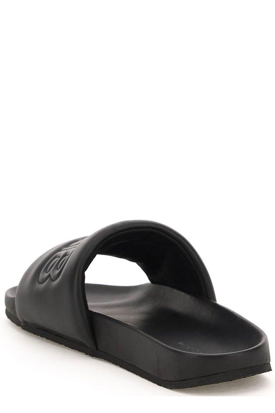 Shop Ambush Quilted Lettering Logo Slides In Nero