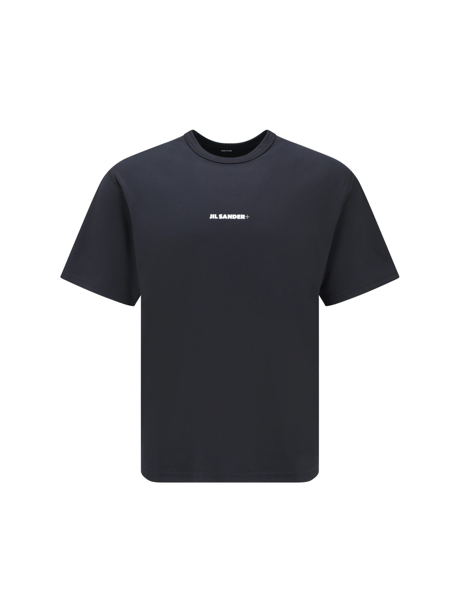 Jil Sander Technical Fabric Crew-neck T-shirt In Nero
