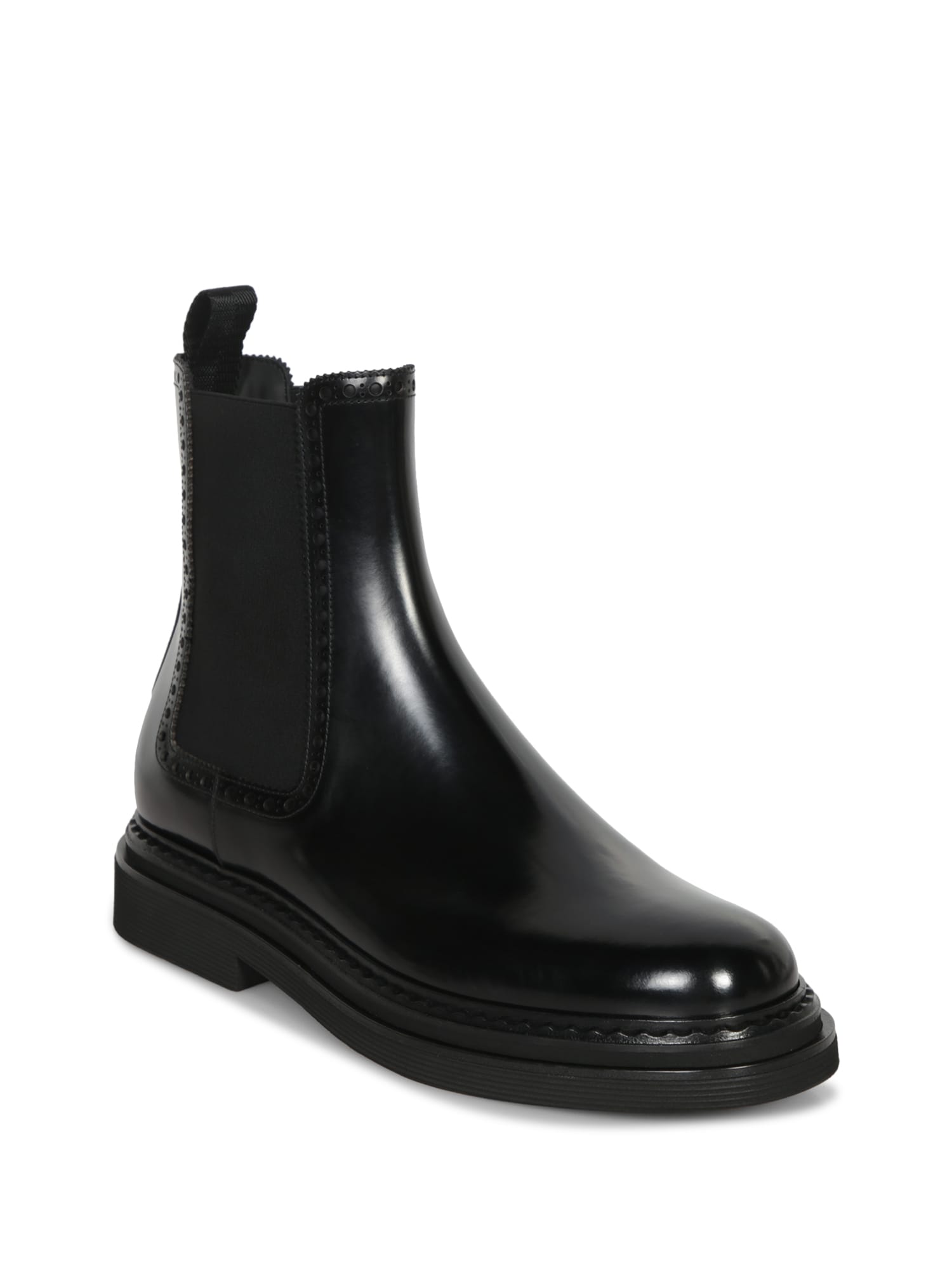 Shop Dolce & Gabbana Black Leather Ankle Boot