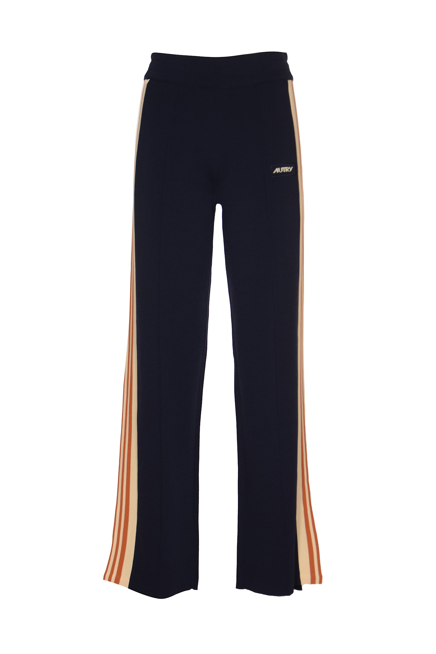 Shop Autry Side Stripe Logo Trousers In Knit Blue