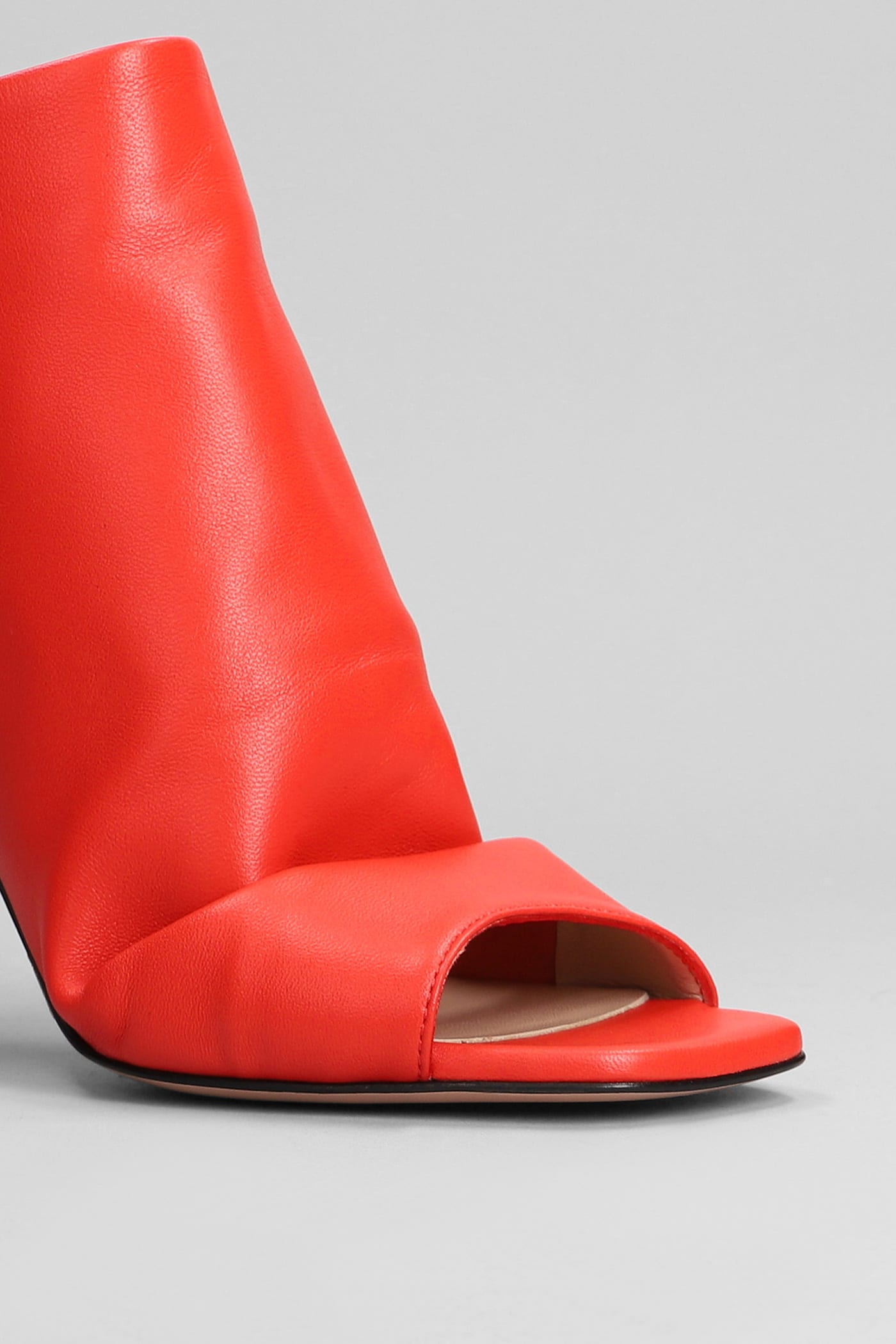 Shop Marc Ellis High Heels Ankle Boots In Red Leather