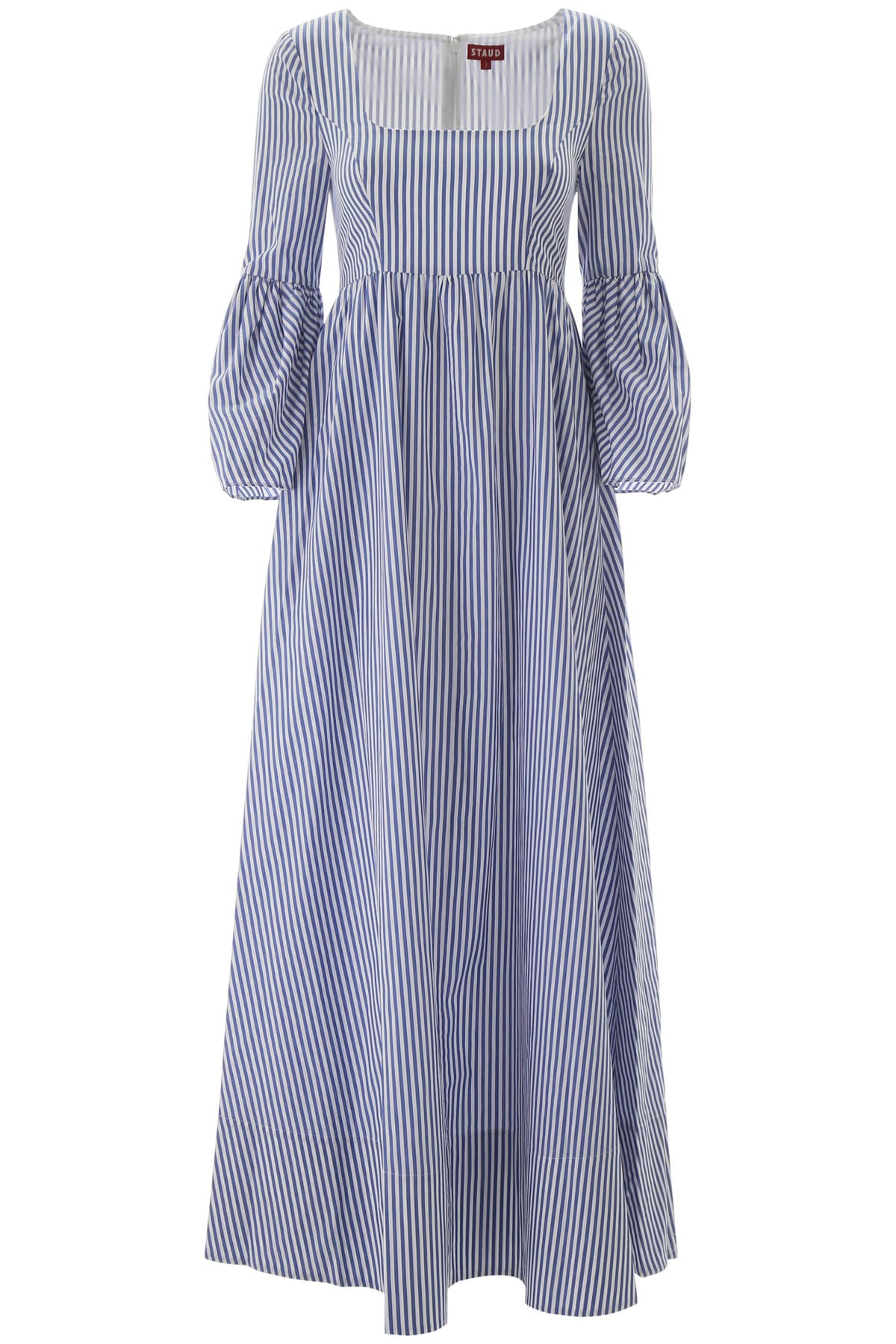 light blue and white striped dress