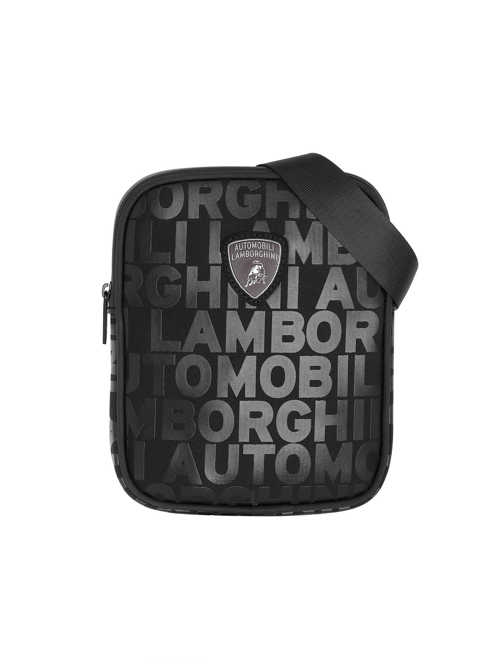 Automobili Lamborghini Messenger Bag With Black Pegasus All Over Print
