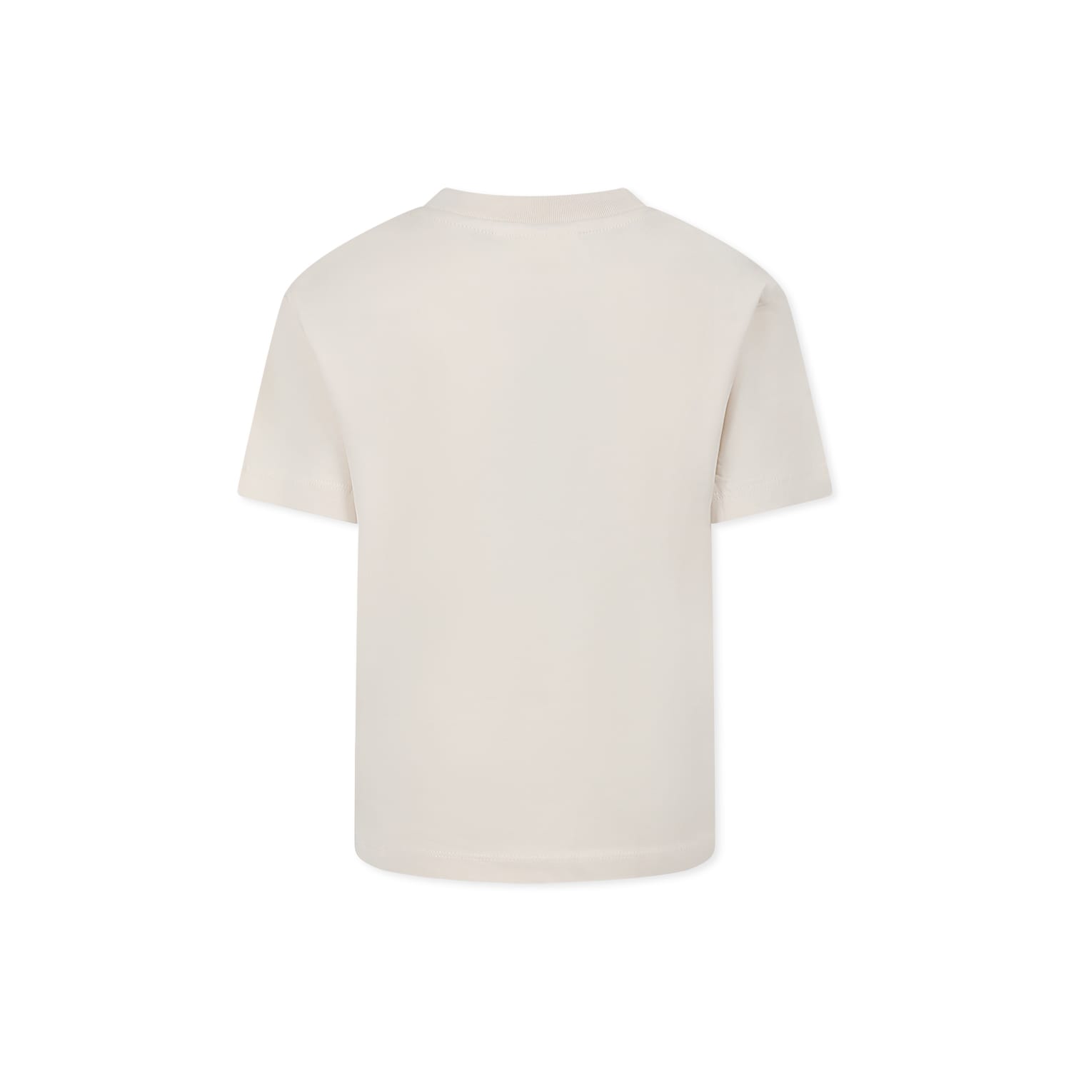 Molo Ivory T-shirt For Girl With Flower Print In Ivory