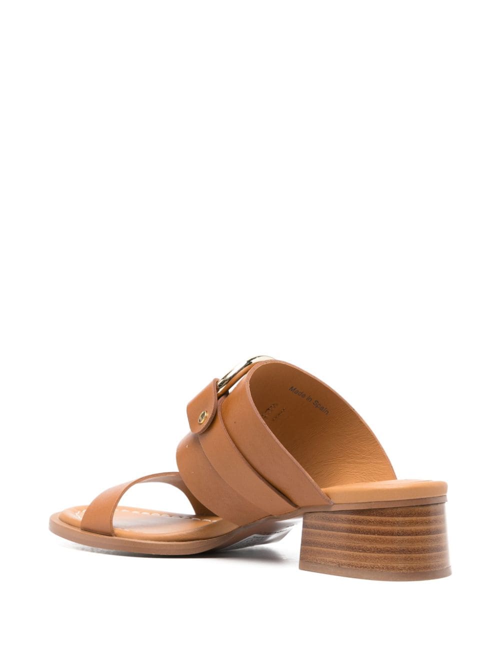 See By Chloé 45mm Ring-detail Leather Mules In Tan