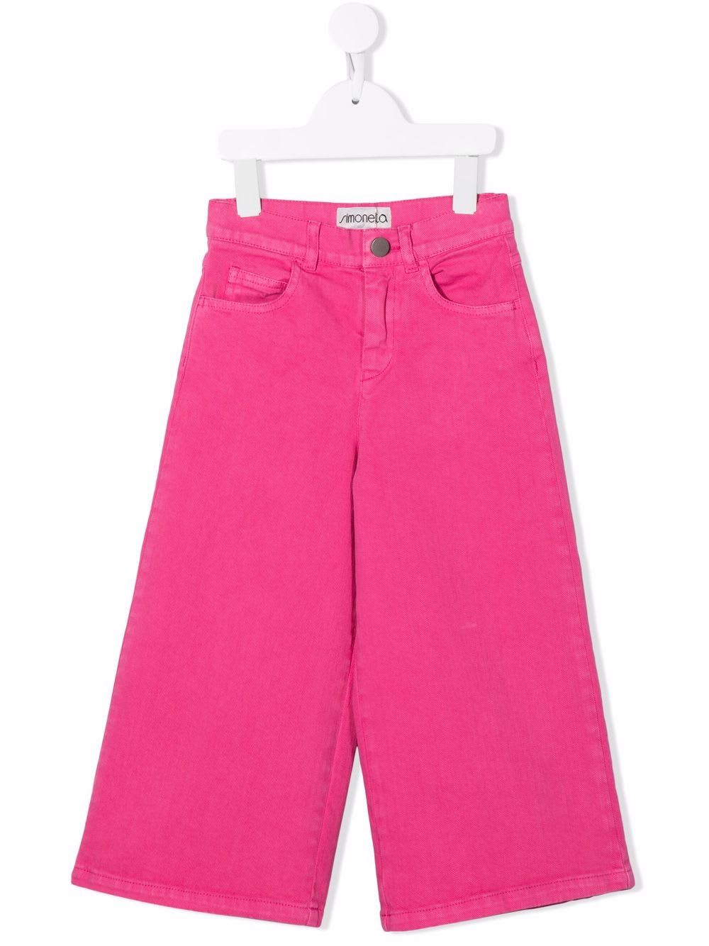Simonetta Wide-leg Kids Jeans In Fuchsia Denim