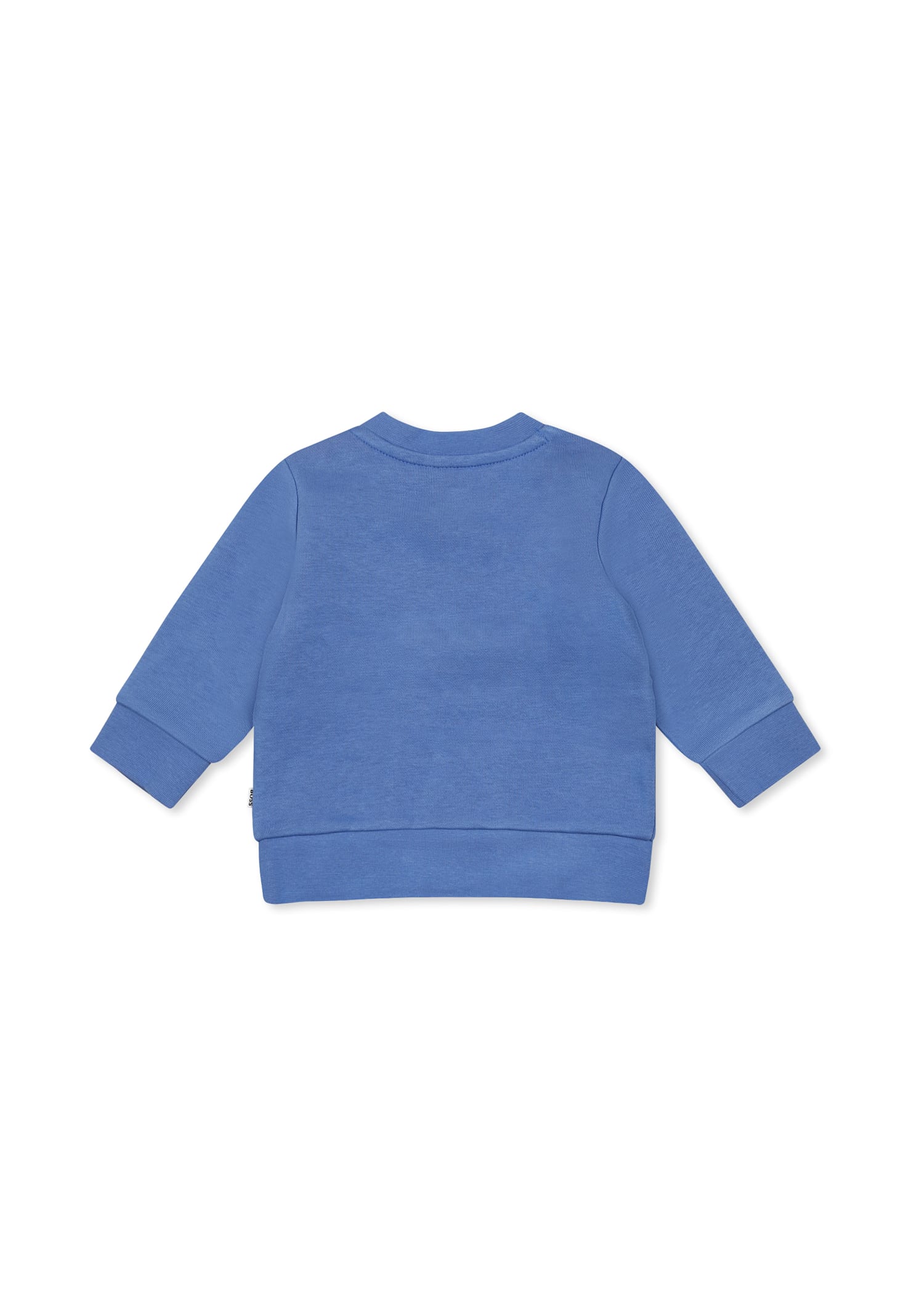 Hugo Boss Blue Sweatshirt For Baby Boy With Logo In Light Blue
