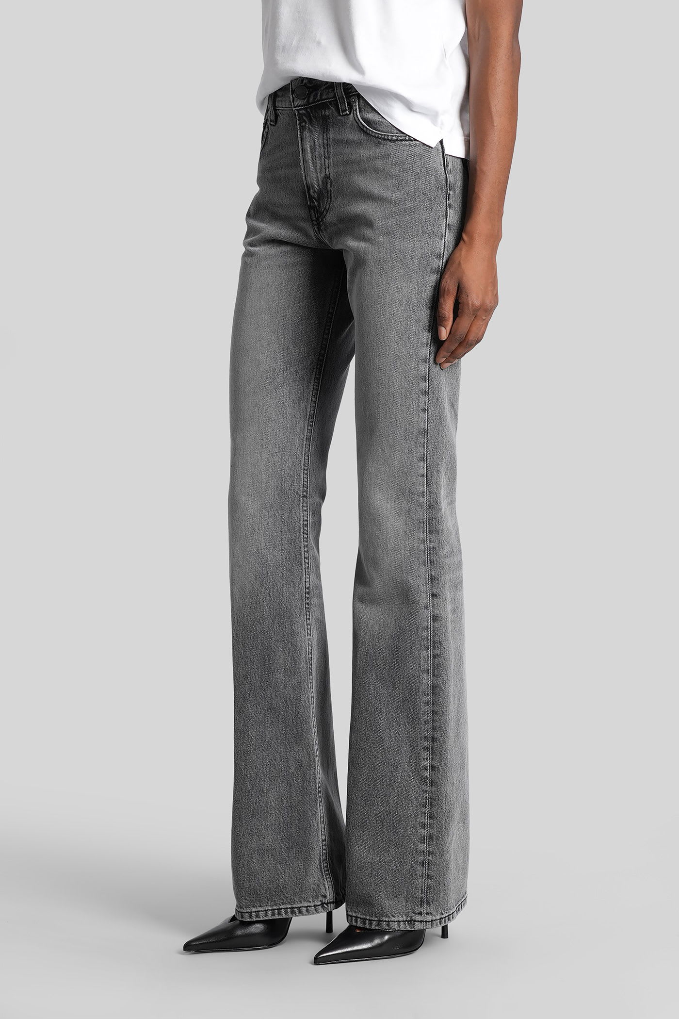 Haikure Flora Flanel Jeans In Grey Denim In Gray