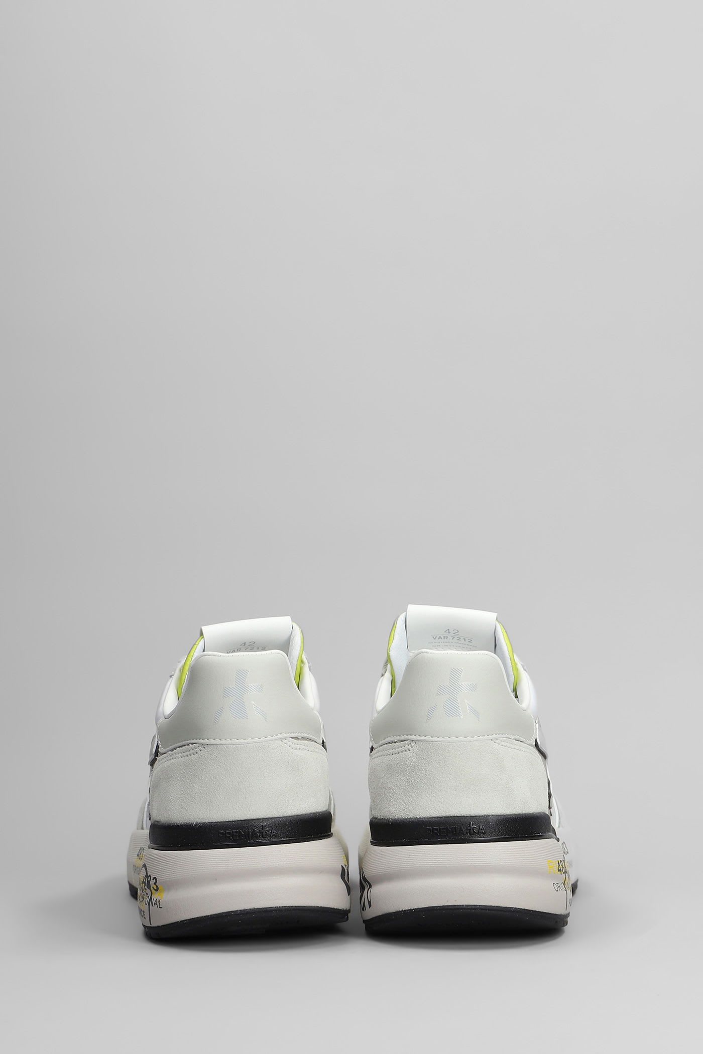 Premiata Mick Sneakers In White Suede And Fabric In White