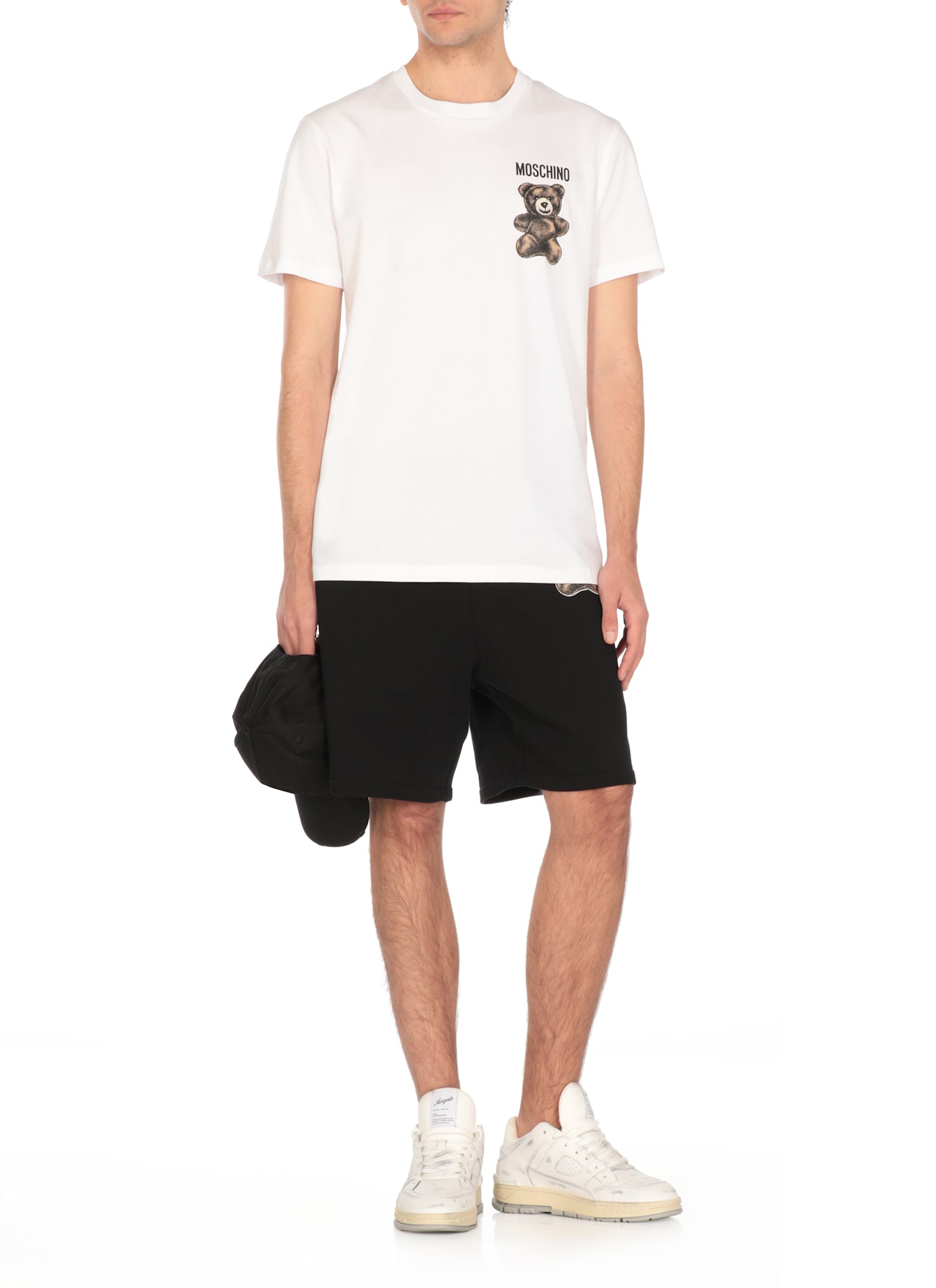 Moschino Teddy Logo Print Crewneck T-shirt In White
