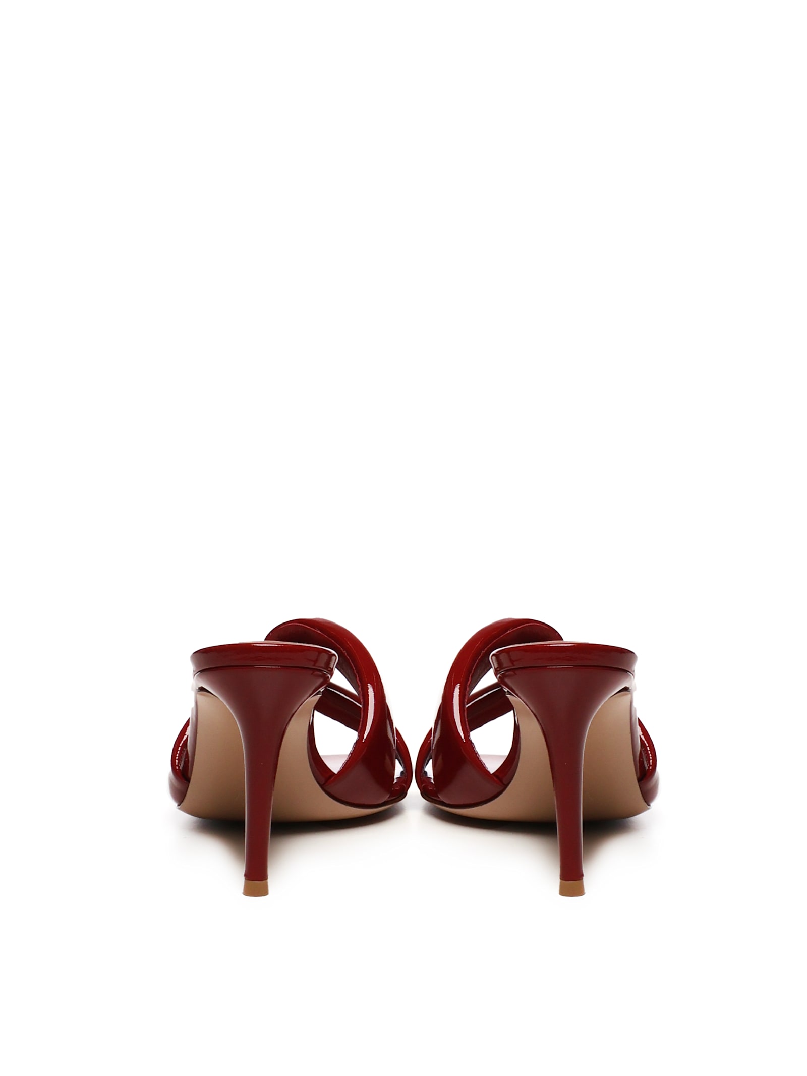 Shop Gianvito Rossi Patent Amour Mule In Red