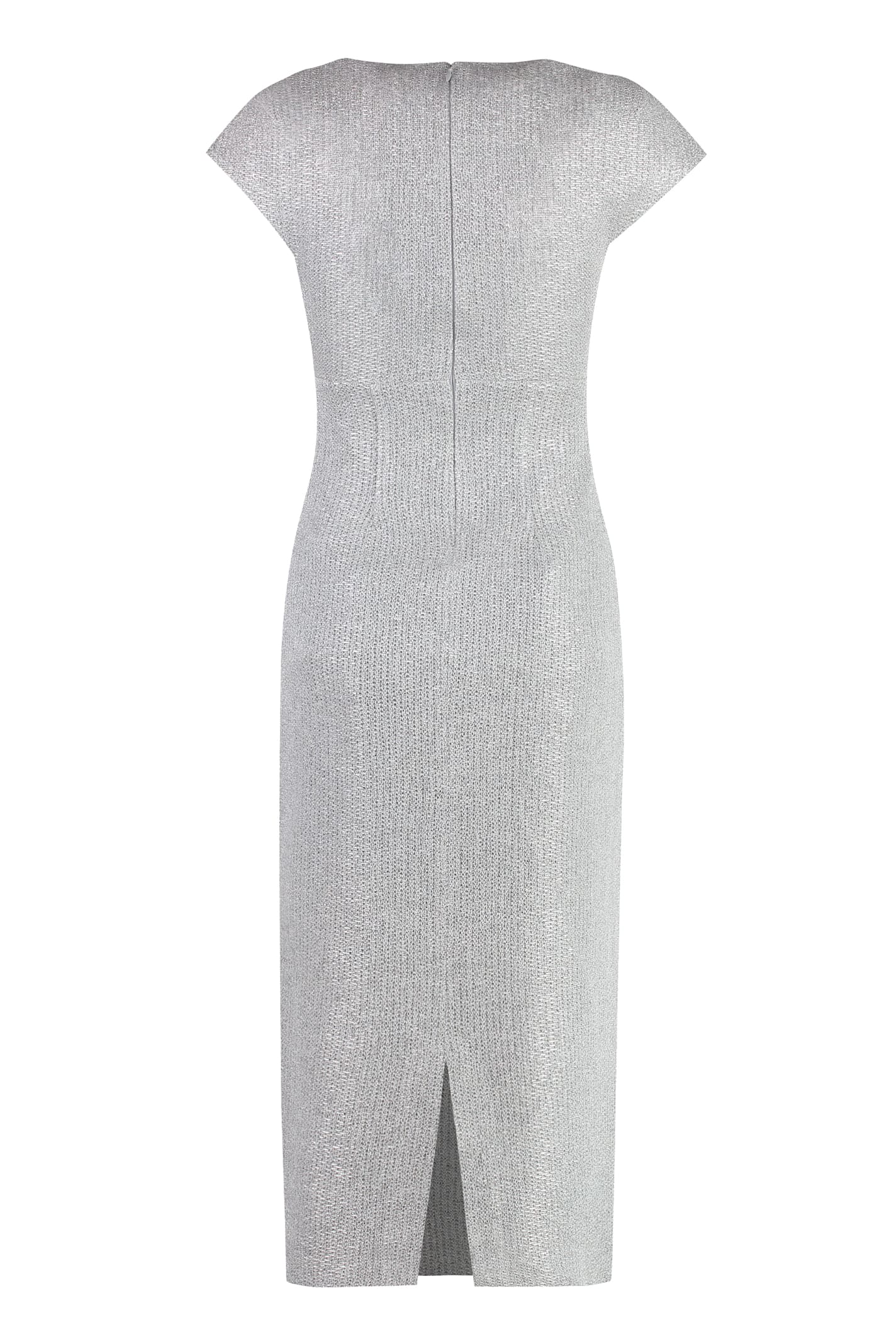 Alfieri & St.john Lurex Knit Dress In Silver