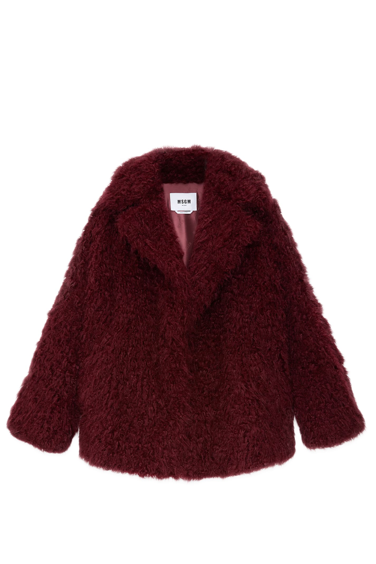 Shop Msgm Puffer Jacket In Bordeaux