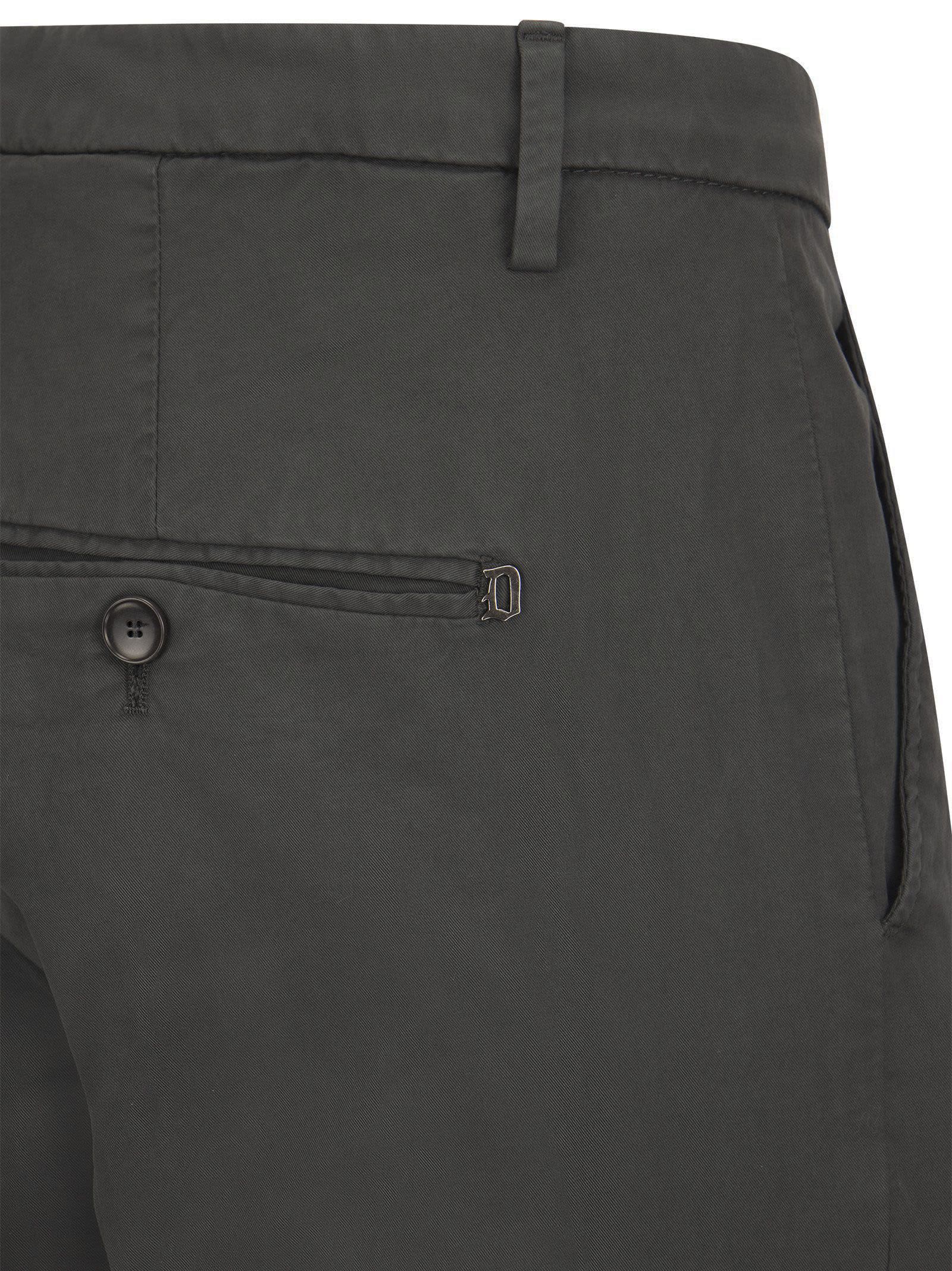 Shop Dondup Gaubert - Slim-fit Gabardine Trousers In Smoke