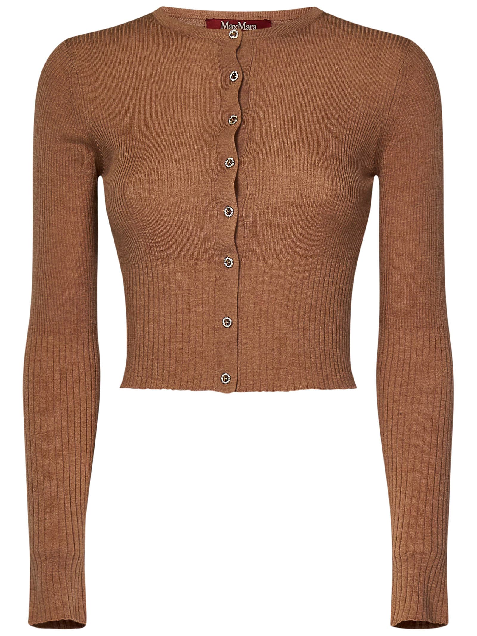 Shop Max Mara Maxmara Studio Feriale Cardigan In Beige