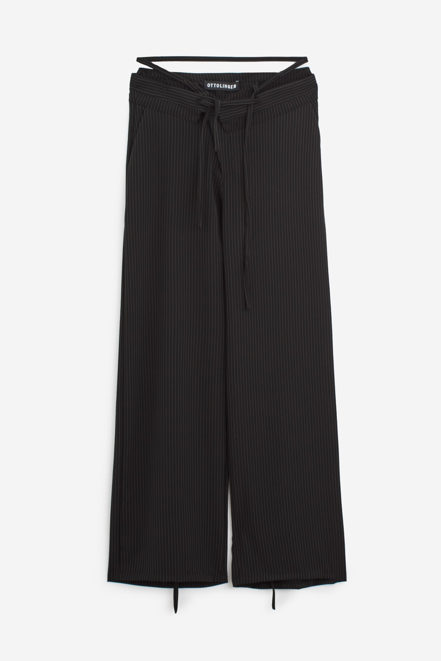 Shop Ottolinger Double Fold Suit Pants In Black