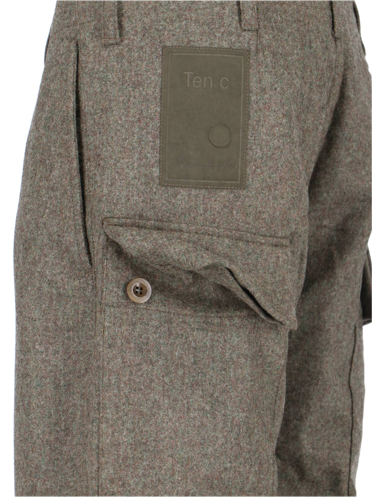 Ten C Straight Trousers With Belt Loops And Pockets In Green
