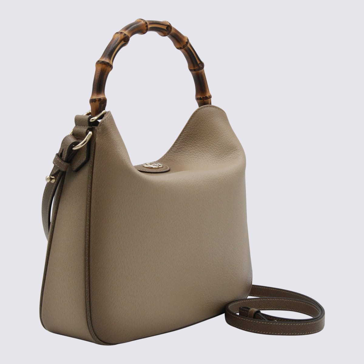 Gucci Beige Leather Diana Medium Top Handle Bag In Brown