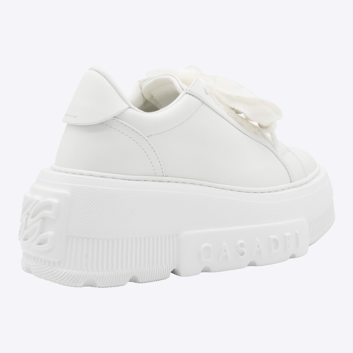 Casadei White Leather Nexus Sneakers In White