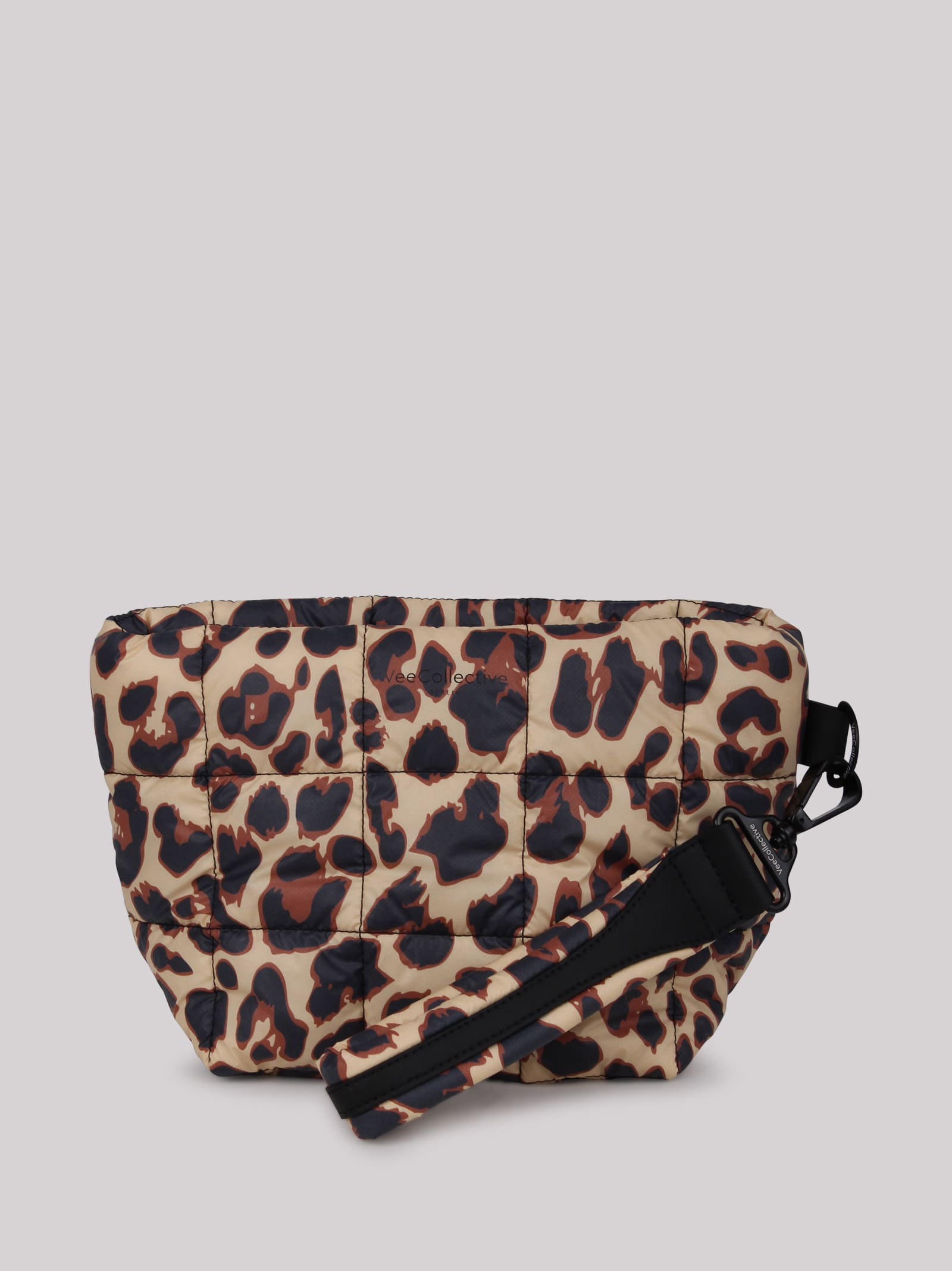 Shop Veecollective Vee Collective Leopard-print Padded Clutch